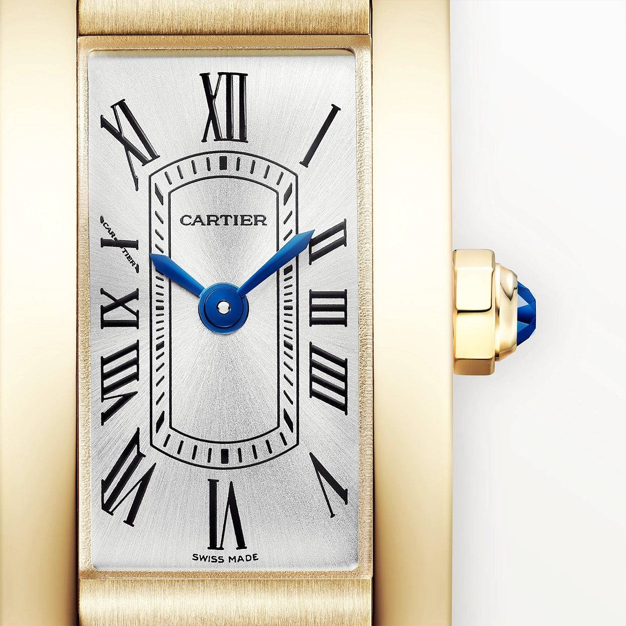 Tank Américaine Mini 18ct Yellow Gold Ladies Strap Watch - Image 2