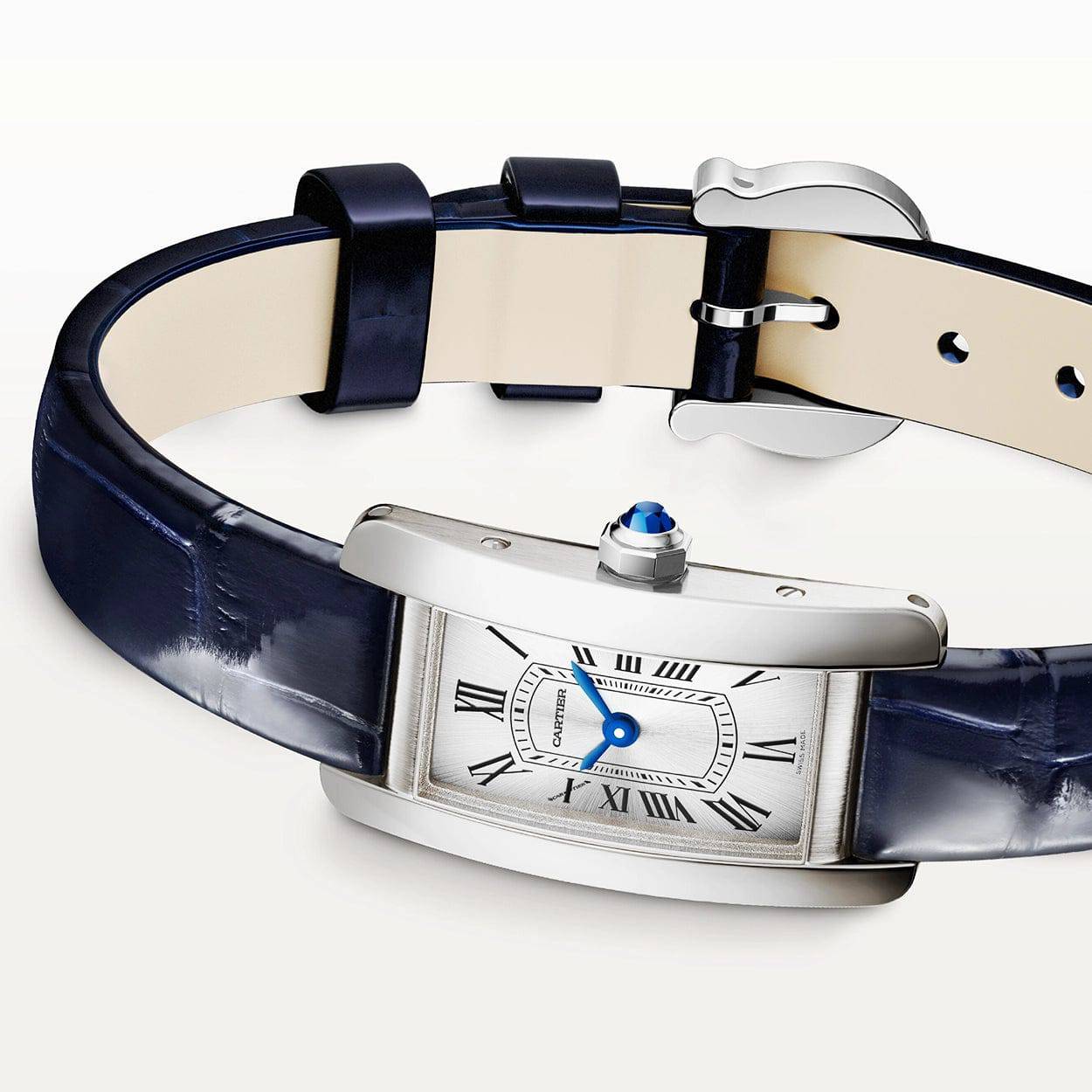 Tank Américaine Mini Steel Ladies Leather Strap Watch - Image 4