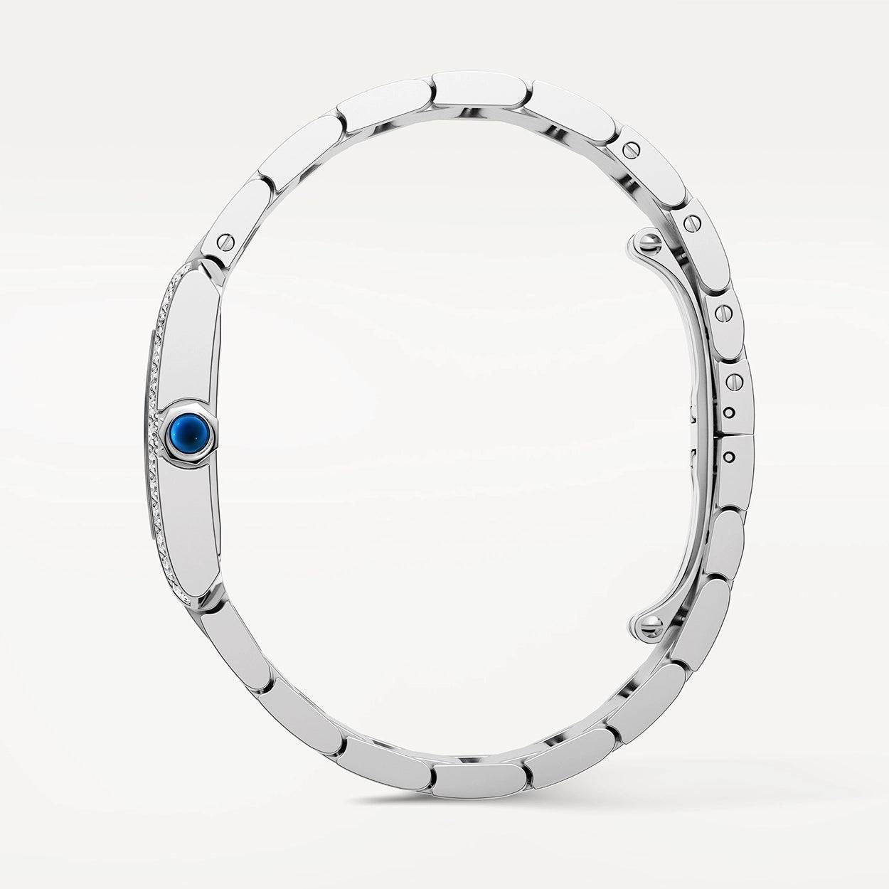 Tank Française Medium Diamond Set Steel Bracelet Watch - Image 8