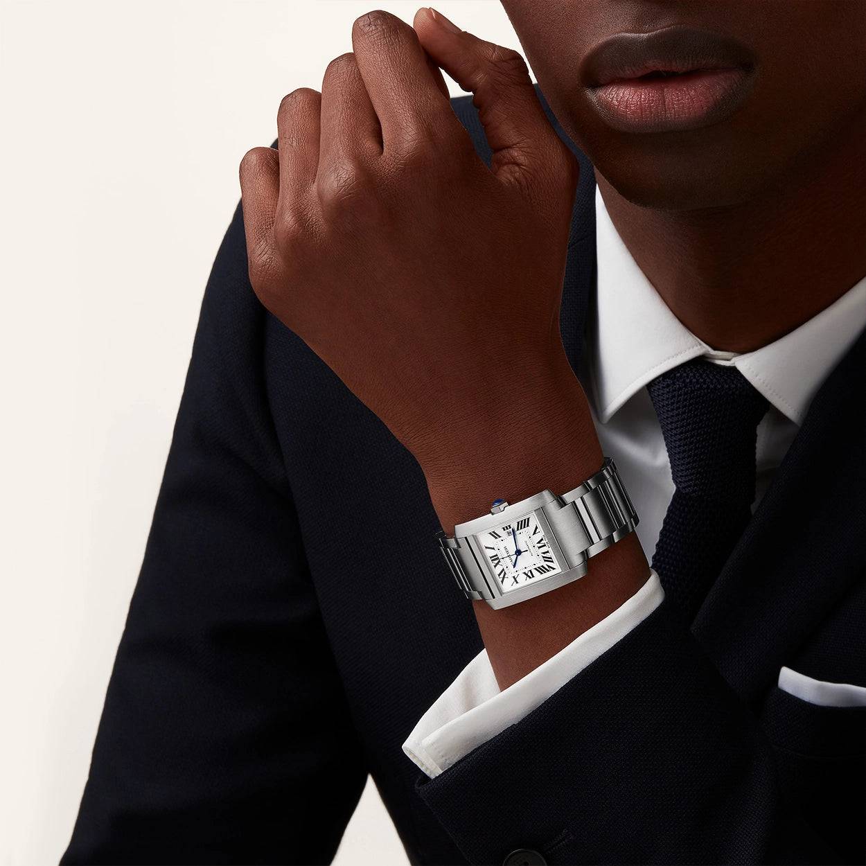 Tank Française Large Automatic Steel Bracelet Watch - Image 2