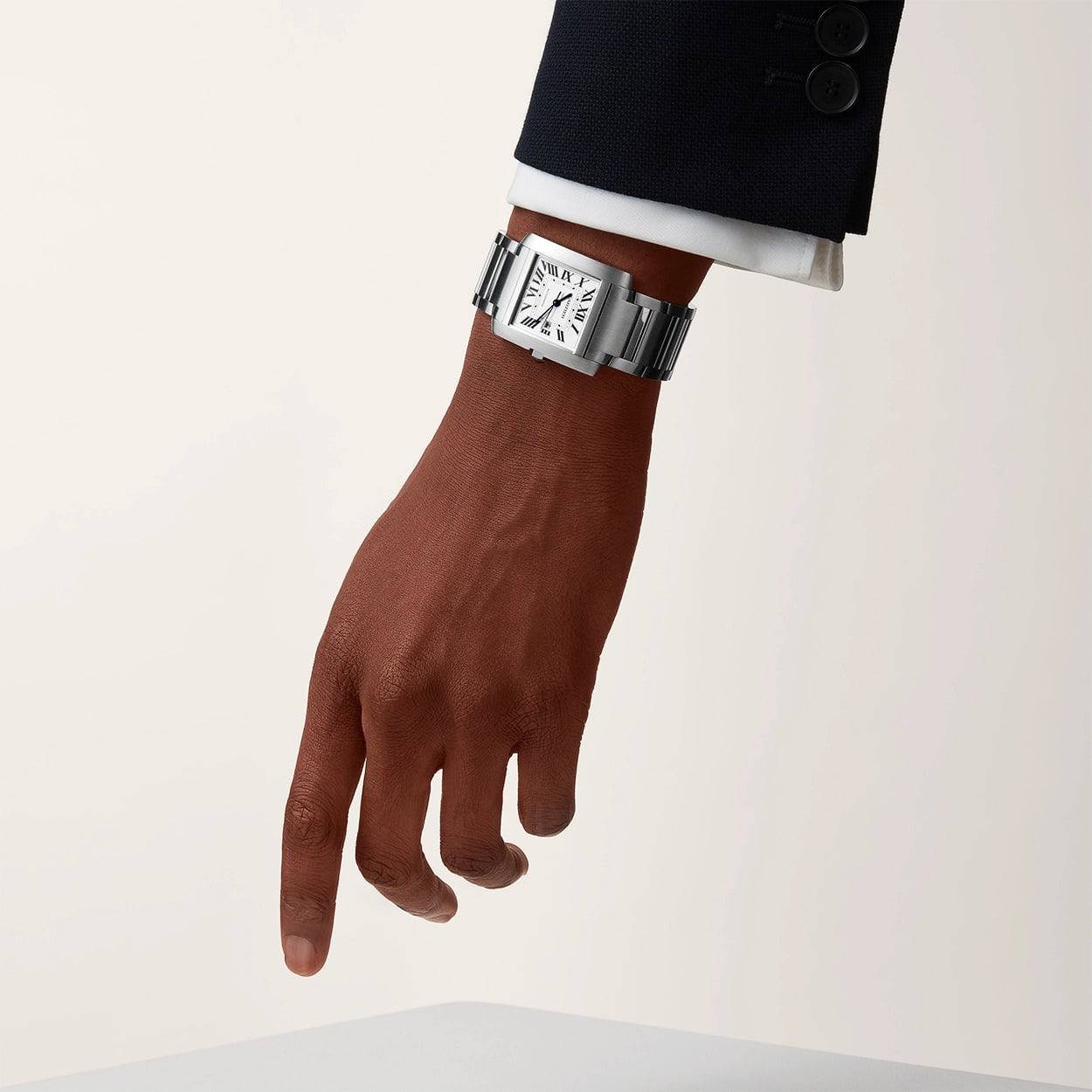 Tank Française Large Automatic Steel Bracelet Watch - Image 3