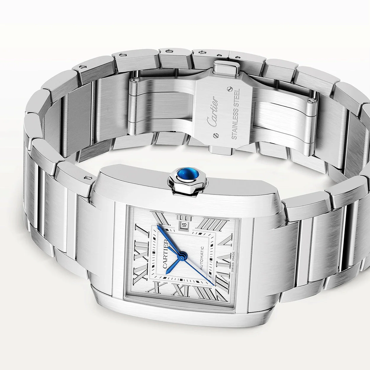 Tank Française Large Automatic Steel Bracelet Watch - Image 4