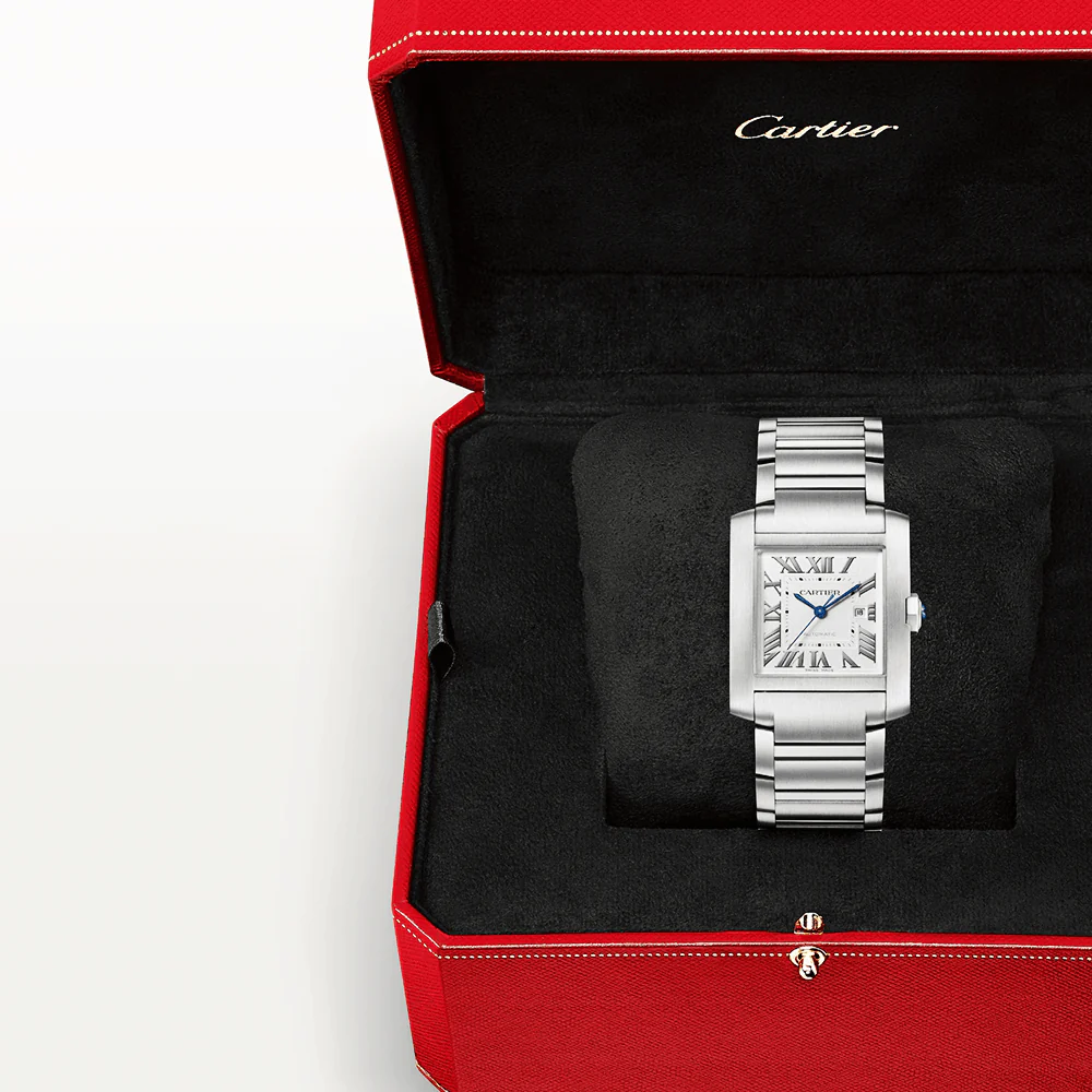 Tank Française Large Automatic Steel Bracelet Watch - Image 9