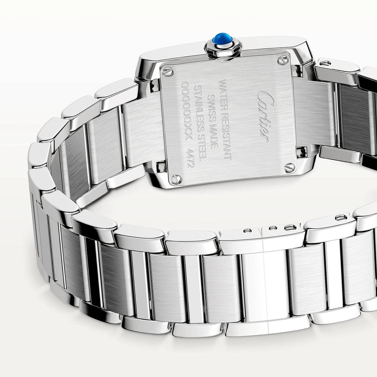 Tank Française Small Diamond Set Steel Ladies Bracelet Watch - Image 5