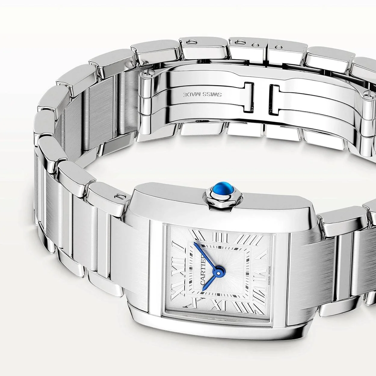 Tank Française Small Steel Ladies Bracelet Watch - Image 4
