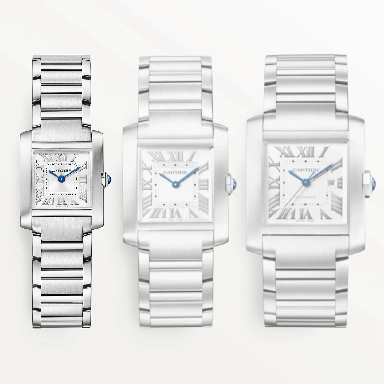 Tank Française Small Steel Ladies Bracelet Watch - Image 7