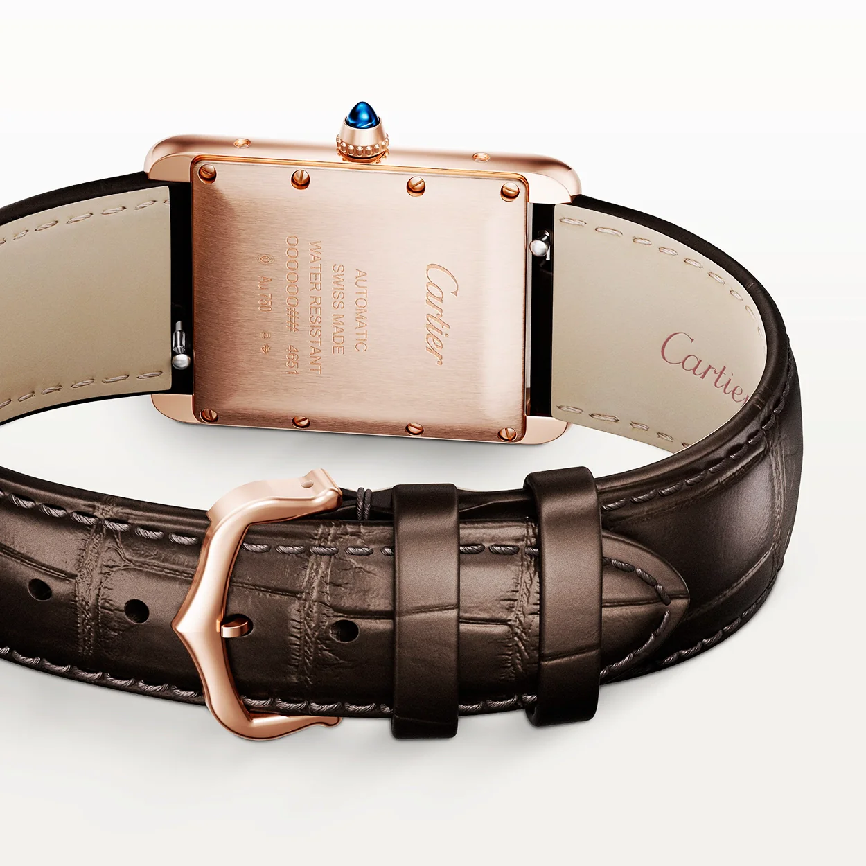 Tank Louis Cartier 18ct Rose Gold Silver Dial Automatic Watch - Image 3