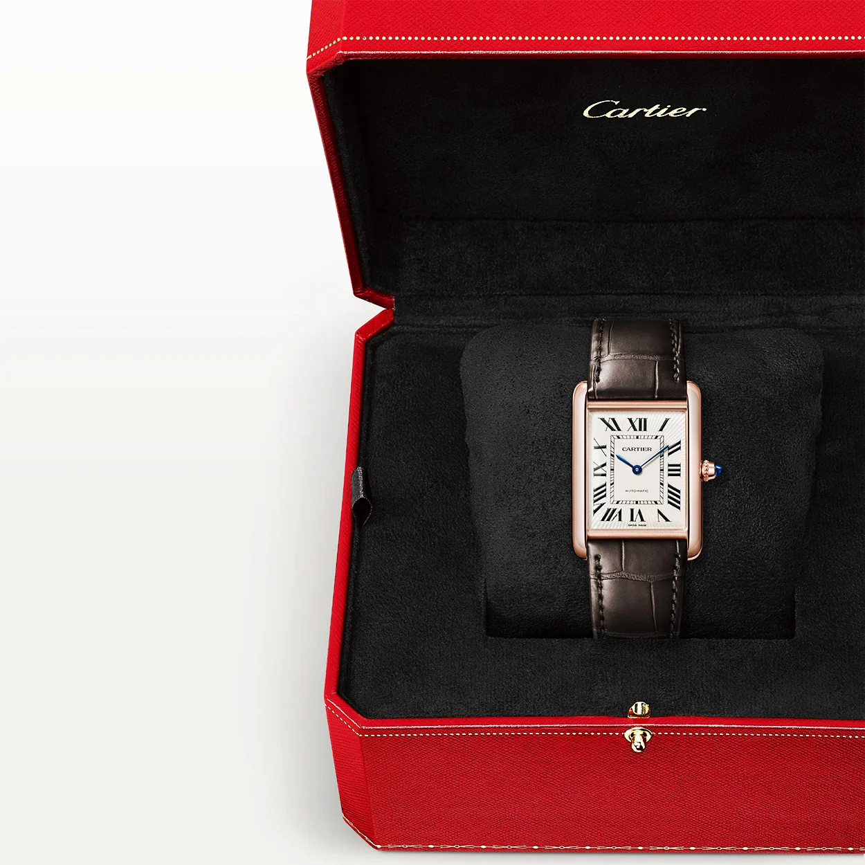 Tank Louis Cartier 18ct Rose Gold Silver Dial Automatic Watch - Image 5