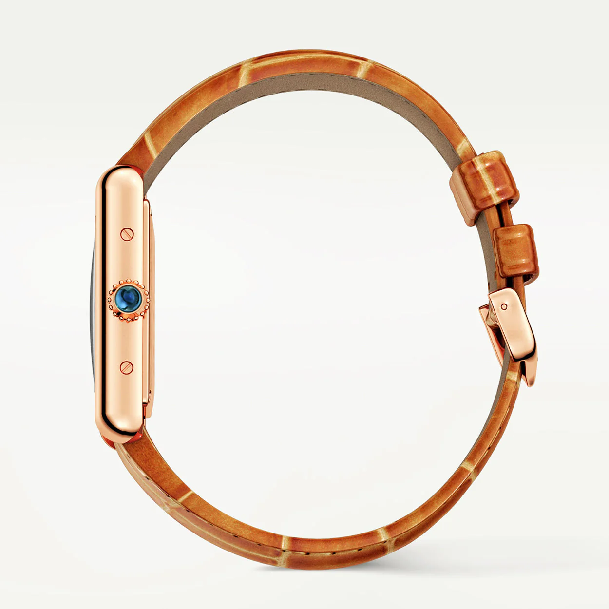 Tank Louis Cartier 18ct Rose Gold Small Model Leather Strap Watch - Image 4