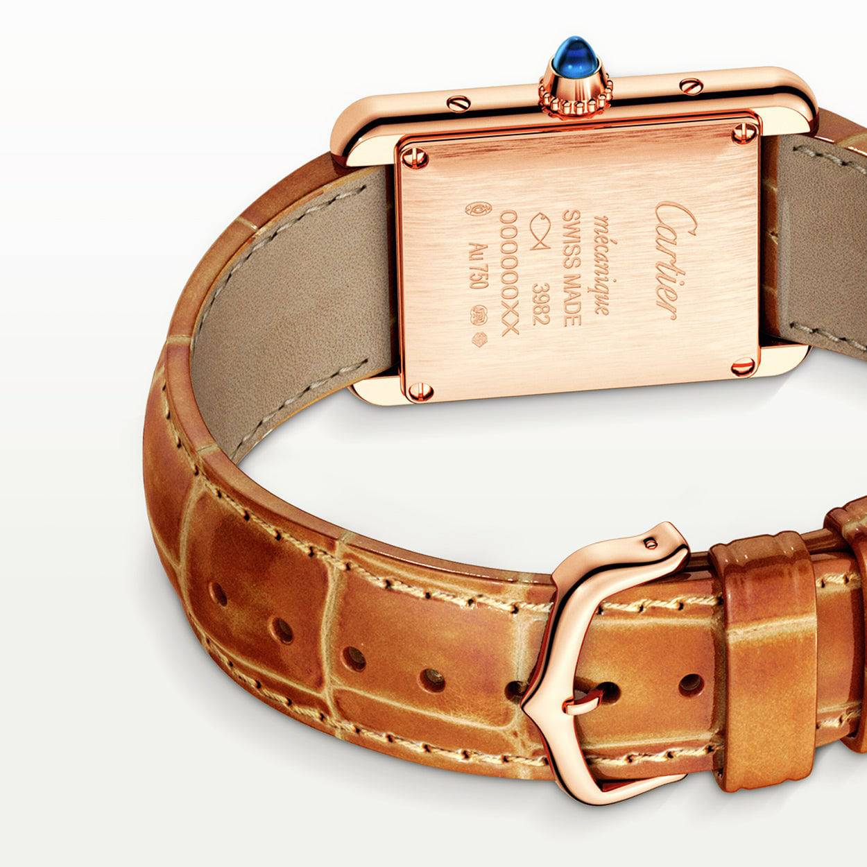 Tank Louis Cartier 18ct Rose Gold Small Model Leather Strap Watch - Image 5