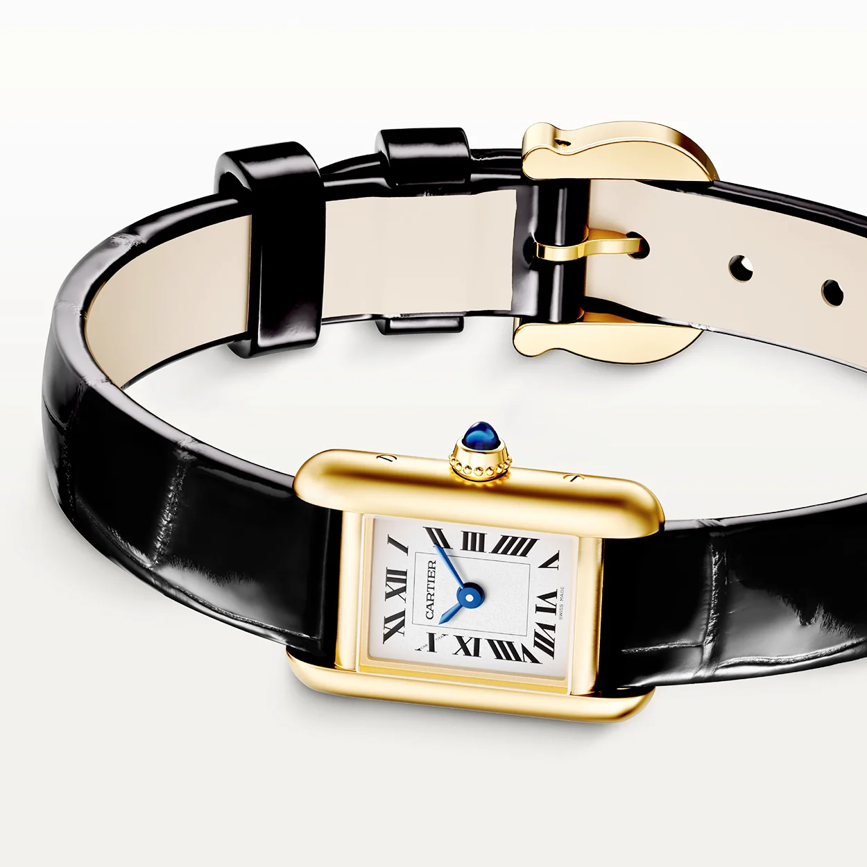 Tank Louis Cartier 18ct Yellow Gold Mini Model Strap Watch - Image 2