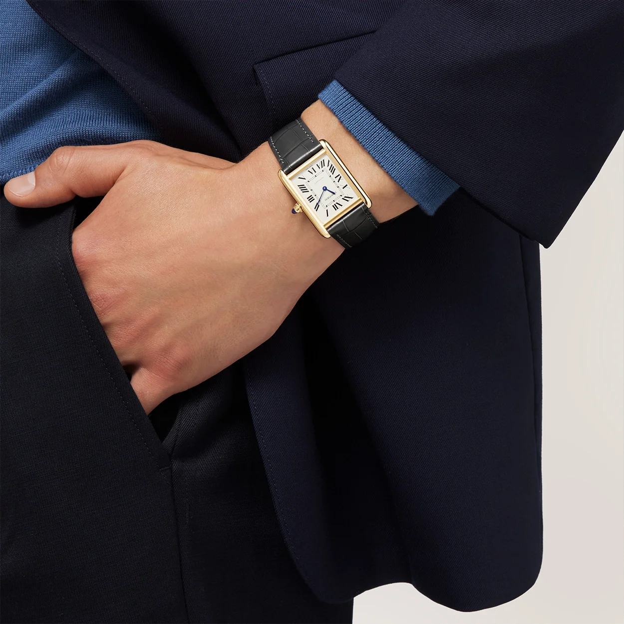 Tank Louis Cartier XL 18ct Yellow Gold Silver Dial Automatic Watch - Image 2
