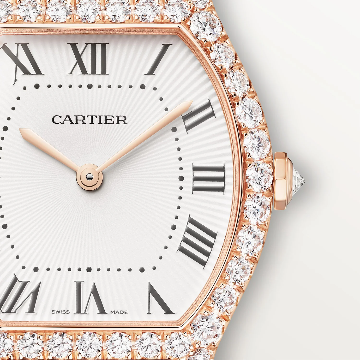 Tortue Small Pink Gold Diamond Set Red Strap Watch - Image 2