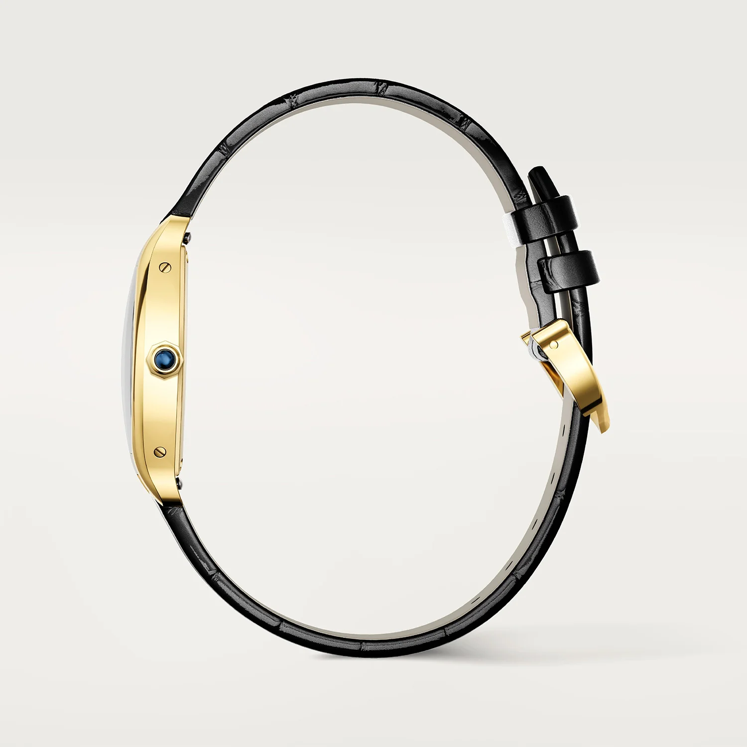 Tortue Small Yellow Gold Leather Strap Watch - Image 4