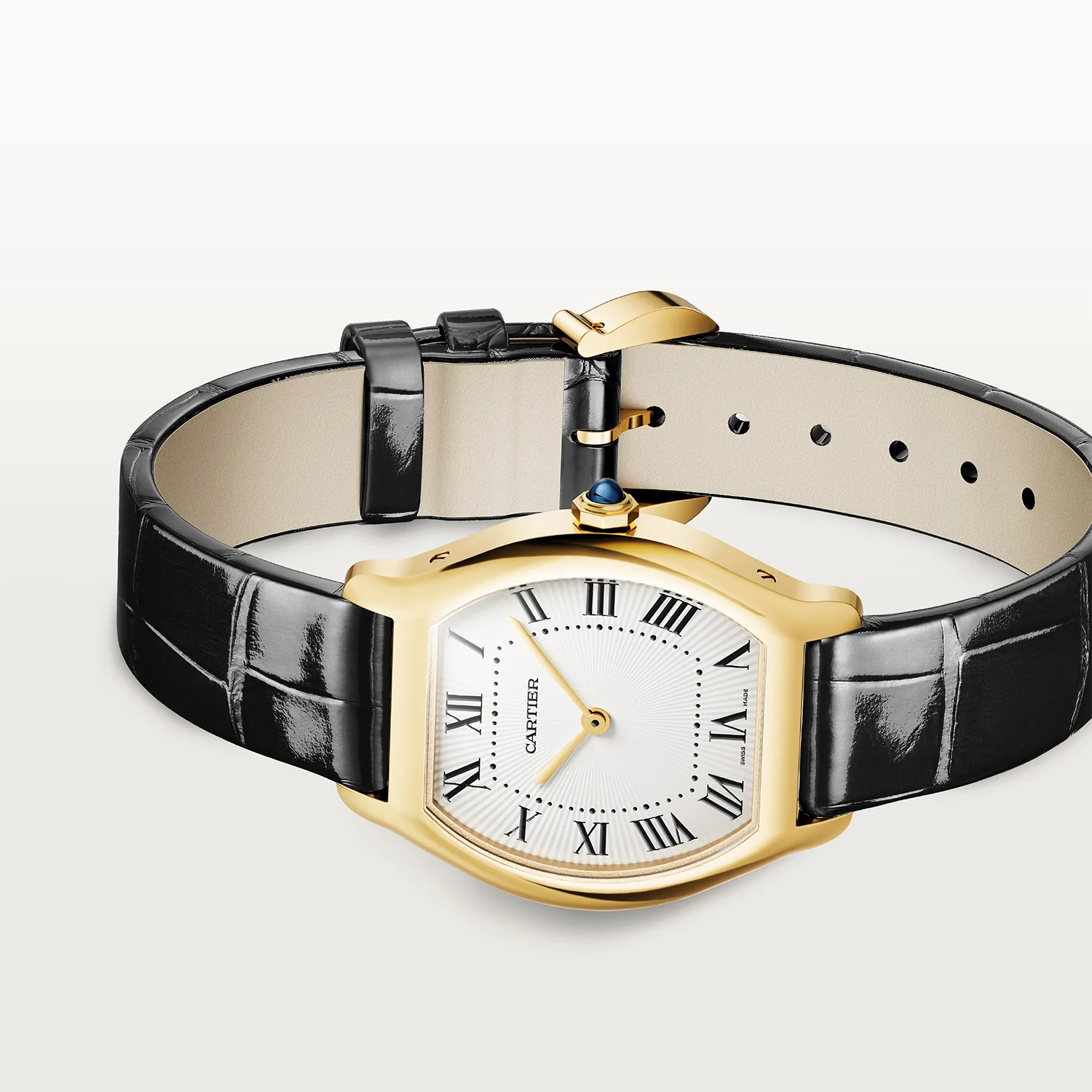 Tortue Small Yellow Gold Leather Strap Watch - Image 5