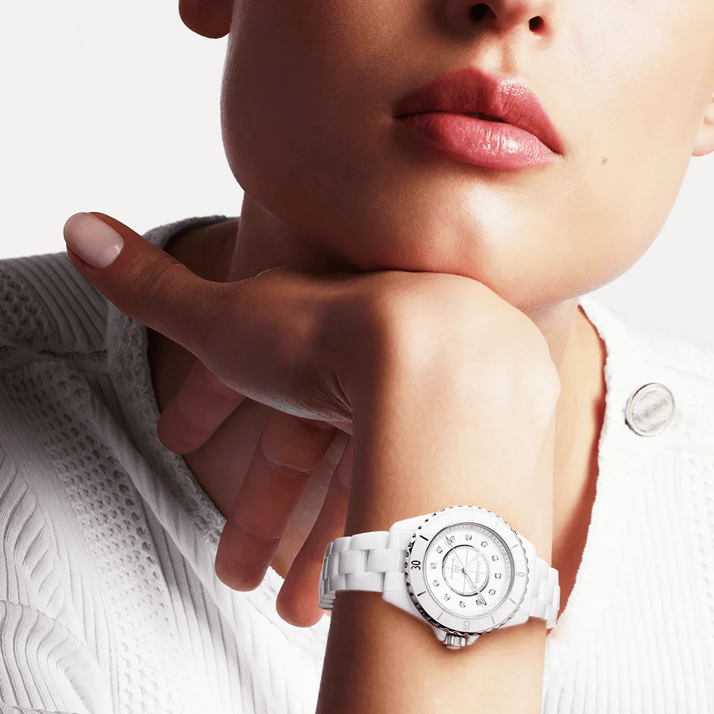 J12 33mm White Ceramic Diamond Dial Automatic Bracelet Watch - Image 2