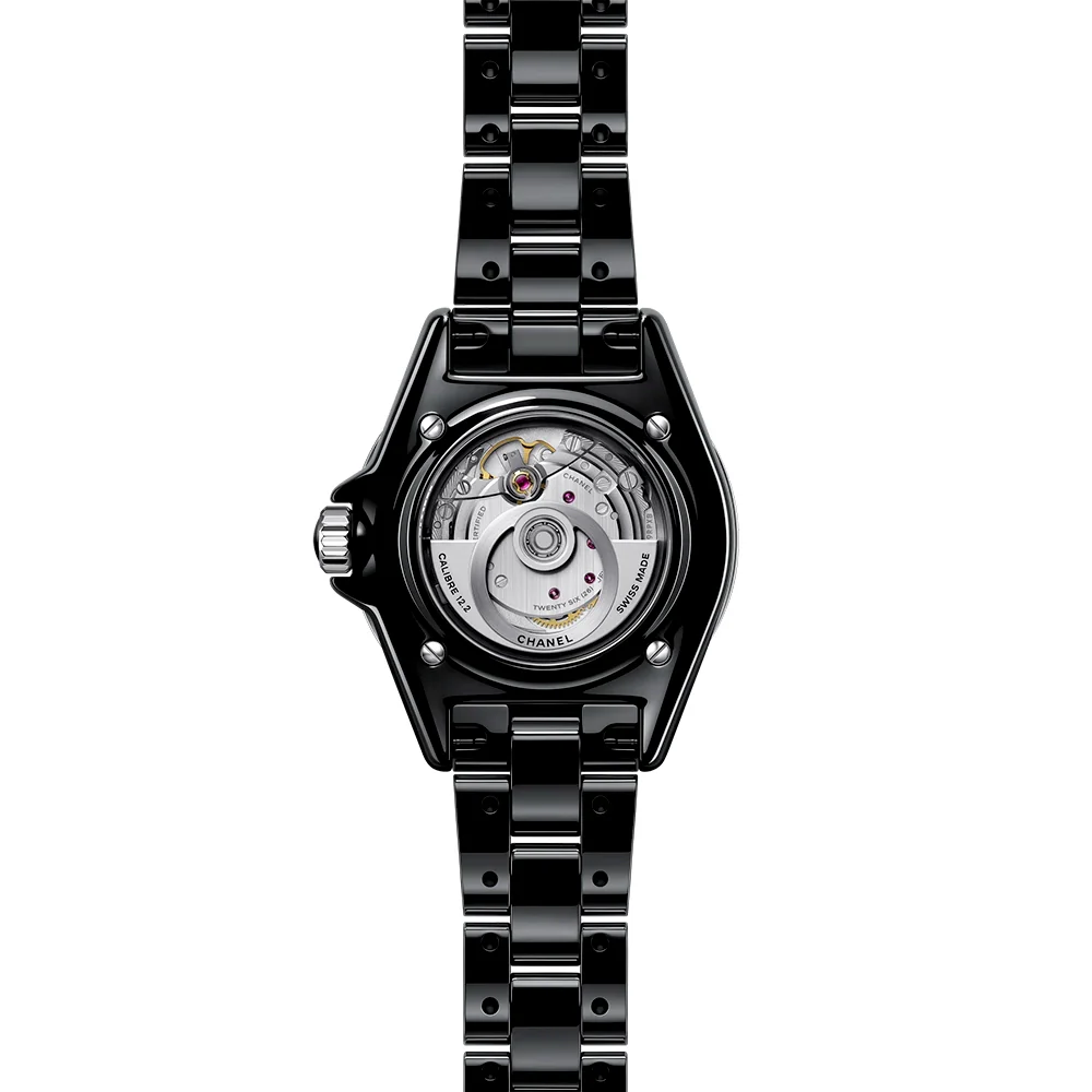 J12 33mm Black Ceramic Ladies Diamond Dial Automatic Watch - Image 5