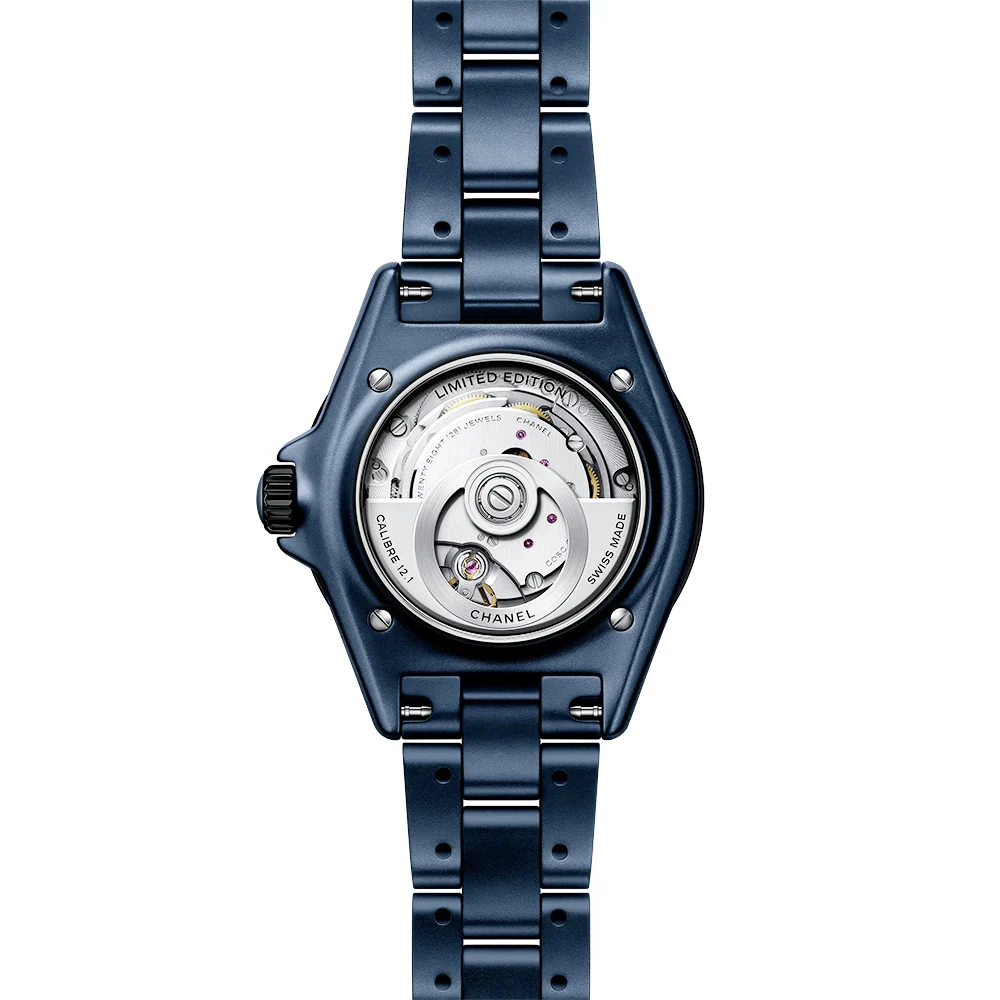 J12 BLEU 38mm Ceramic Blue Dial Automatic Bracelet Watch - Image 3
