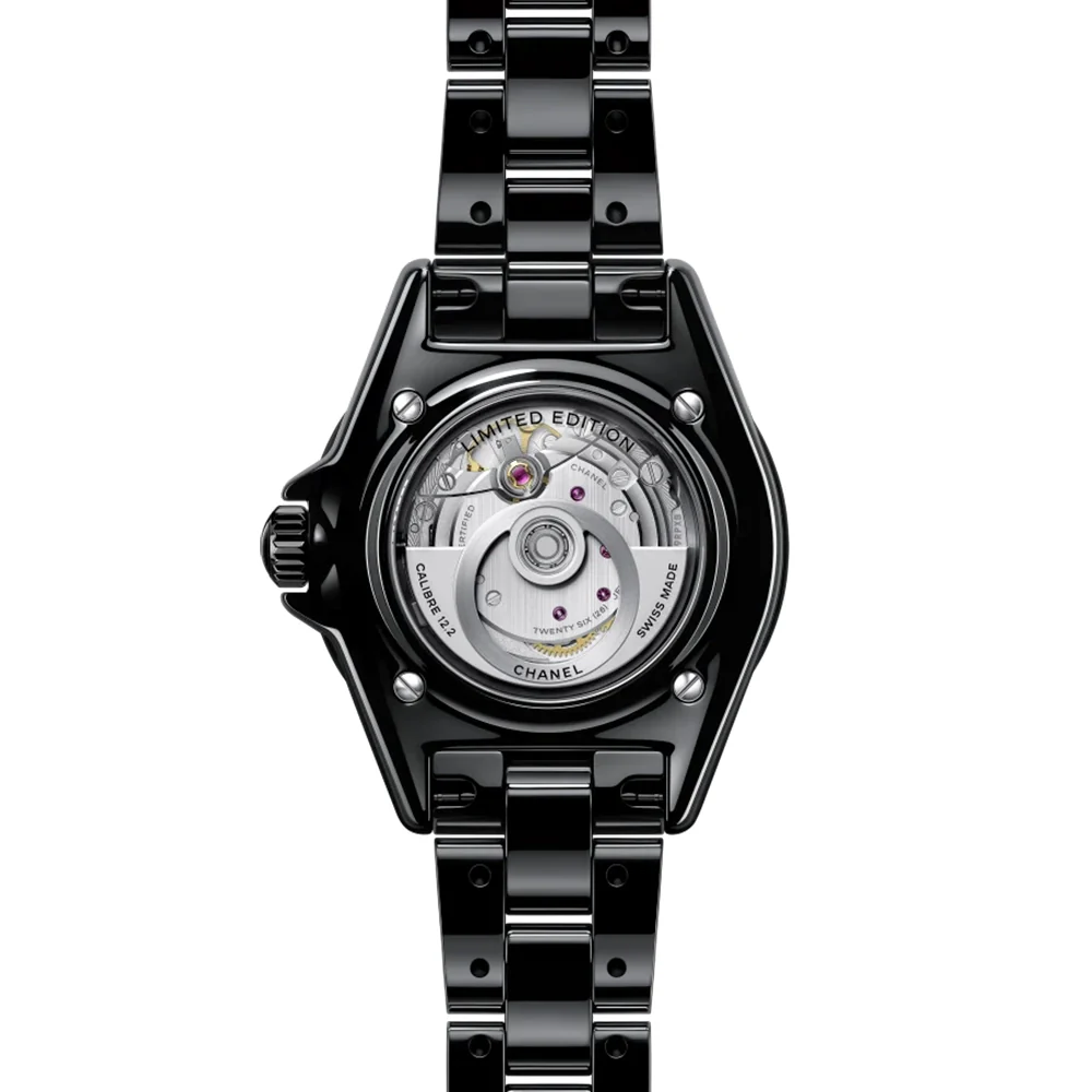 J12 Blush Pink 33mm Black Ceramic Limited Edition Ladies Watch - Image 3