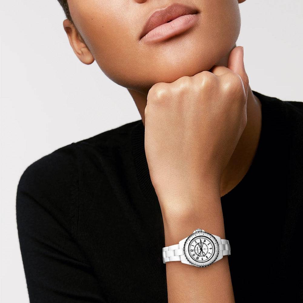 J12 COUTURE 33mm White Dial Ladies Ceramic Bracelet Watch - Image 2