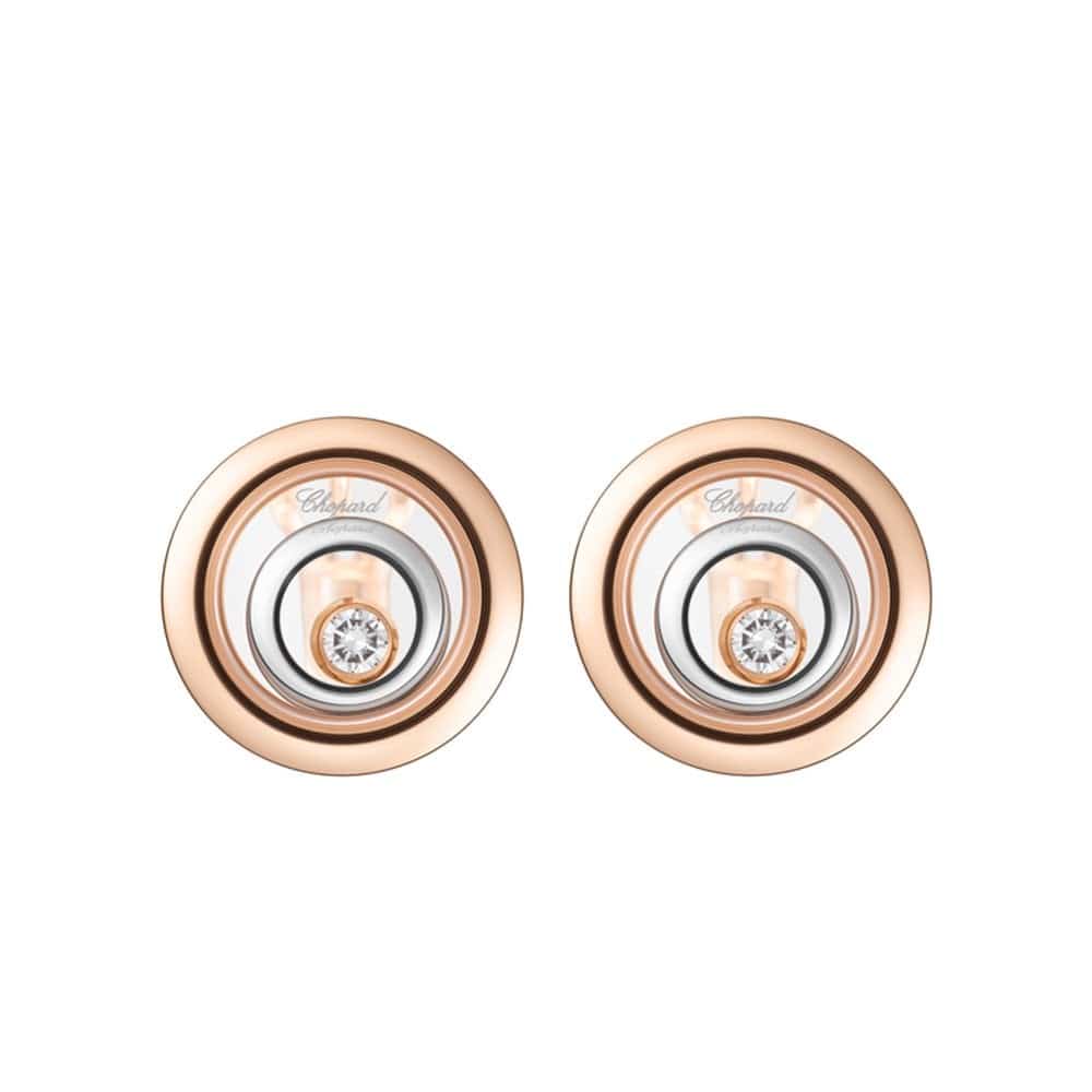 Happy Diamonds Spirit 18ct Rose and White Gold Earrings - Image 2