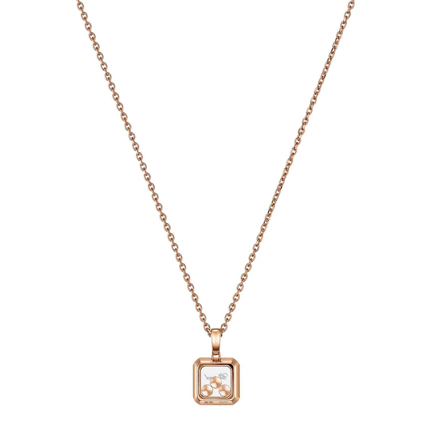 18ct Rose Gold Happy Diamonds Icons Pendant With Three Moving Diamonds - Image 5