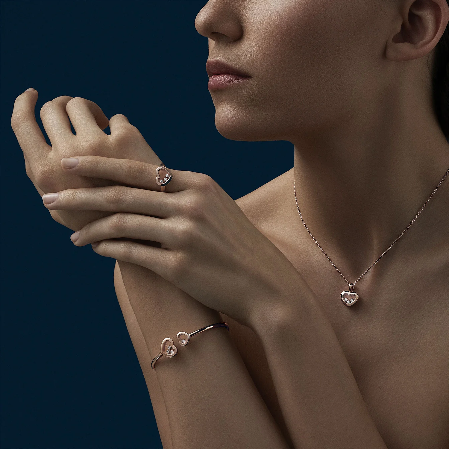 18ct Rose Gold Happy Diamonds Icon Bangle - Image 2
