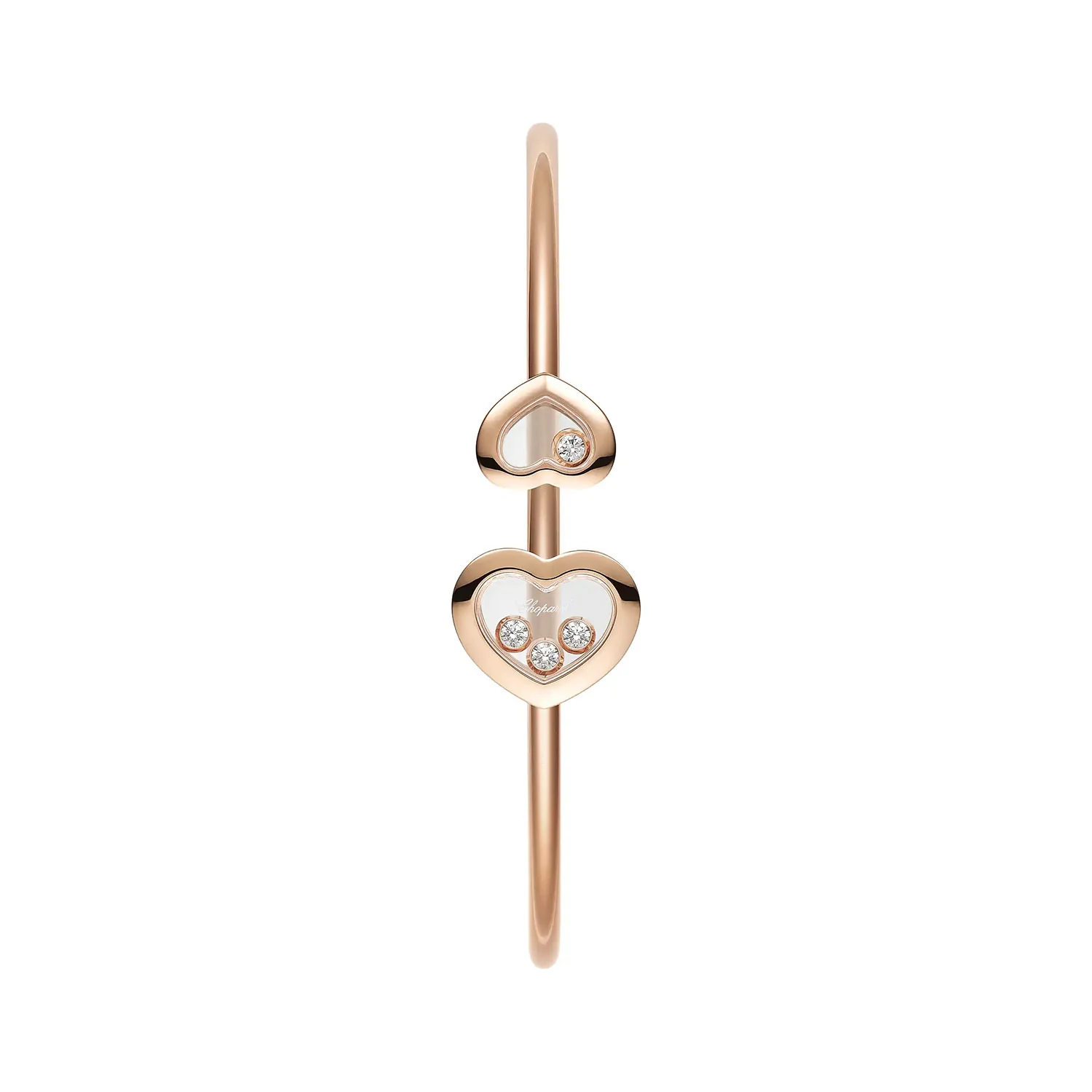 18ct Rose Gold Happy Diamonds Icon Bangle - Image 3