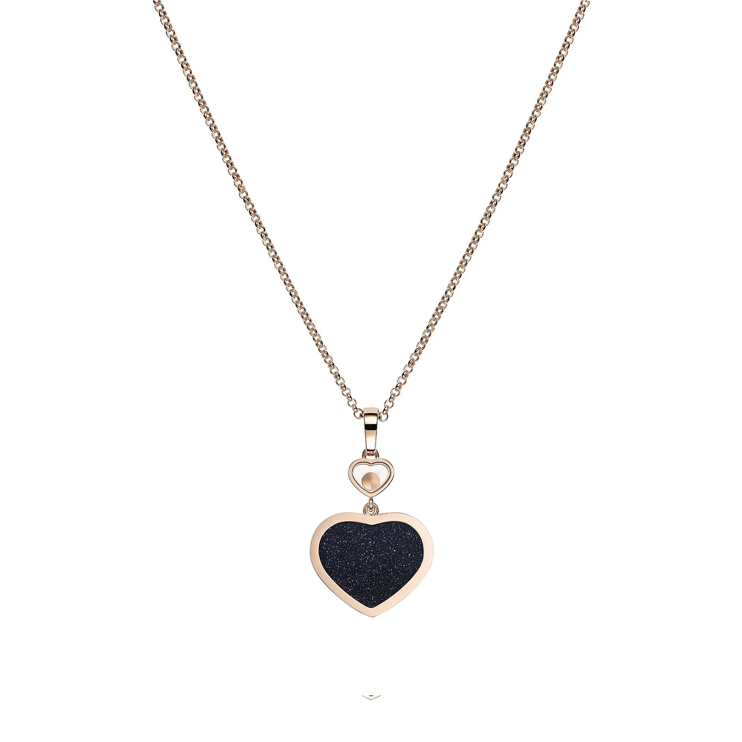 18ct Rose Gold Happy Hearts Black Aventurine & Diamond Pendant - Image 5