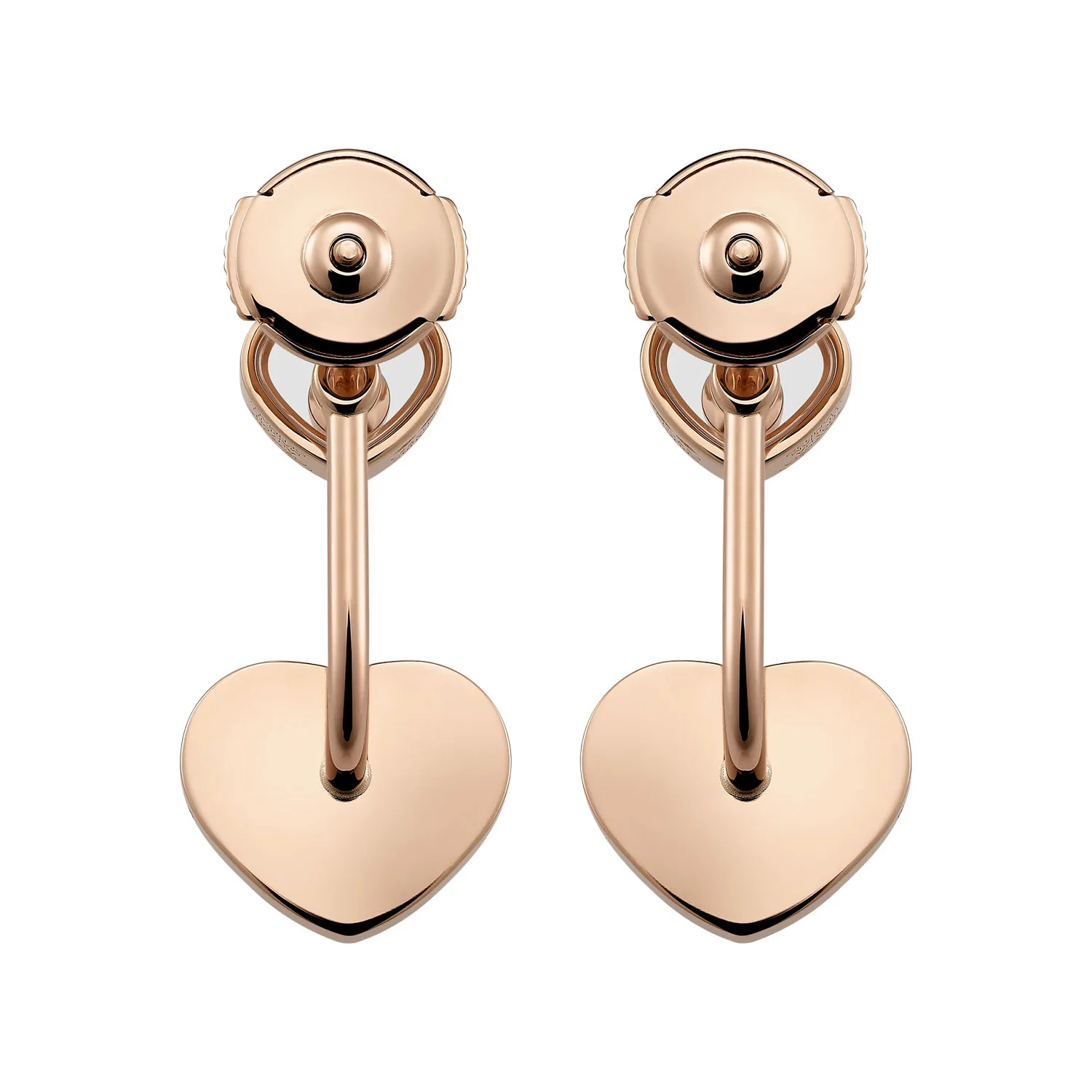 18ct Rose Gold Happy Hearts Malacite & Diamond Drop Earrings - Image 4