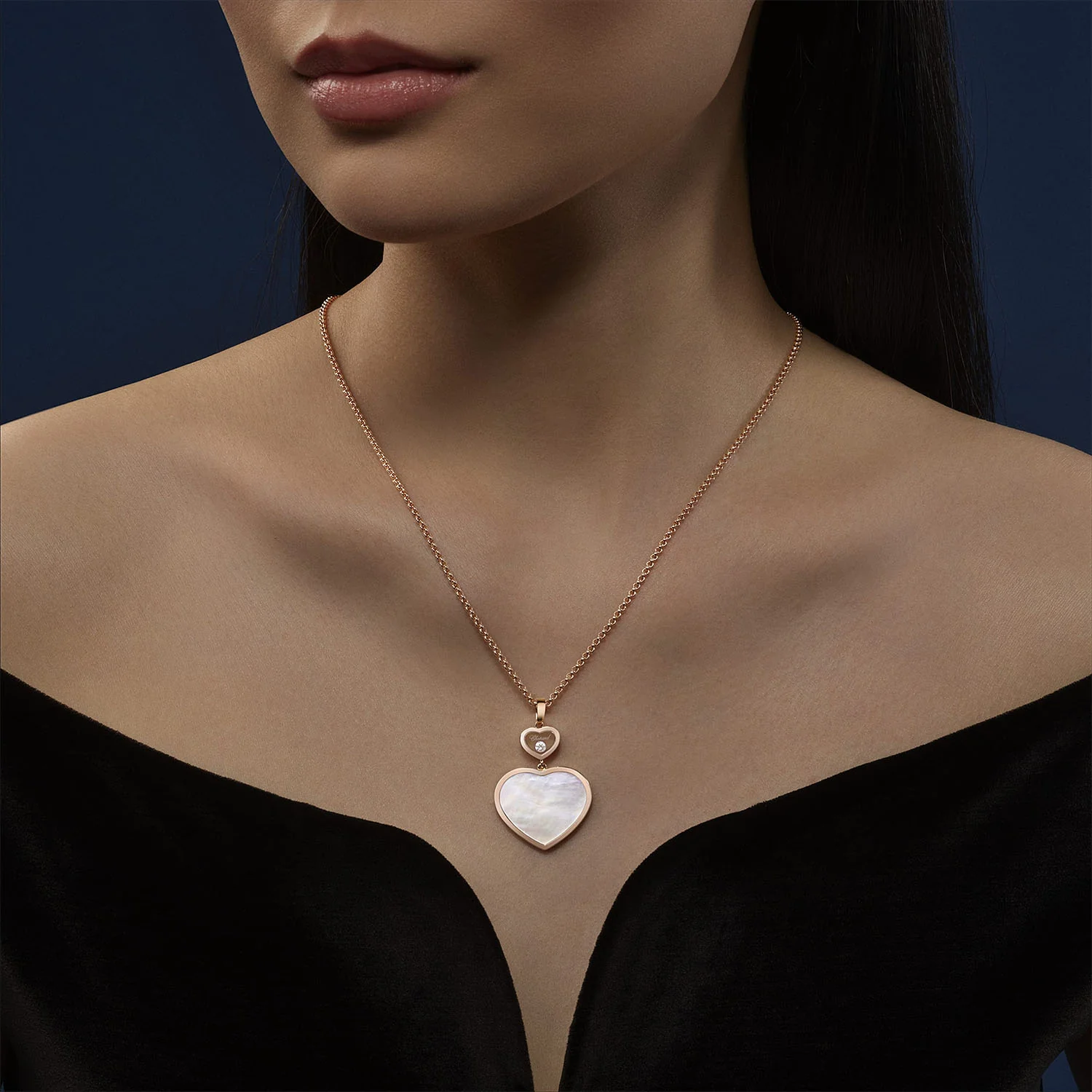 18ct Rose Gold Happy Hearts Mother of Pearl Pendant - Image 2