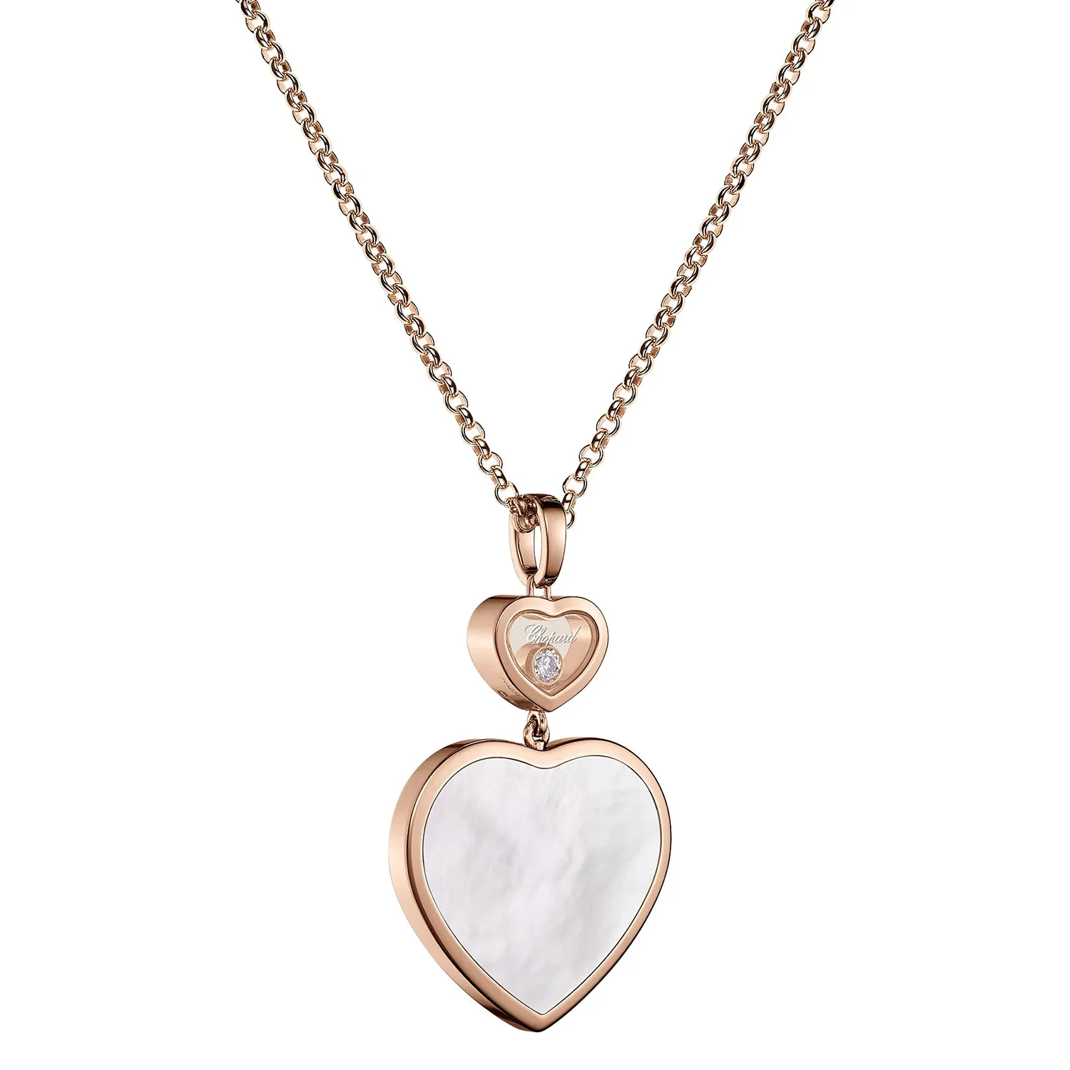 18ct Rose Gold Happy Hearts Mother of Pearl Pendant - Image 3