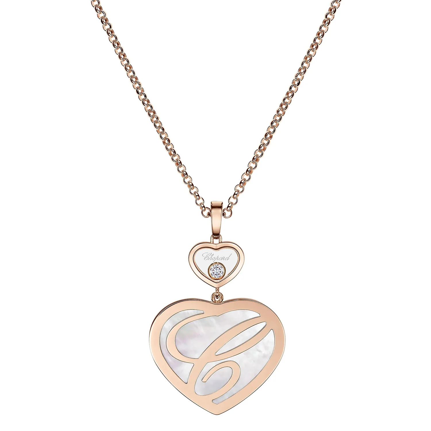 18ct Rose Gold Happy Hearts Mother of Pearl Pendant - Image 4