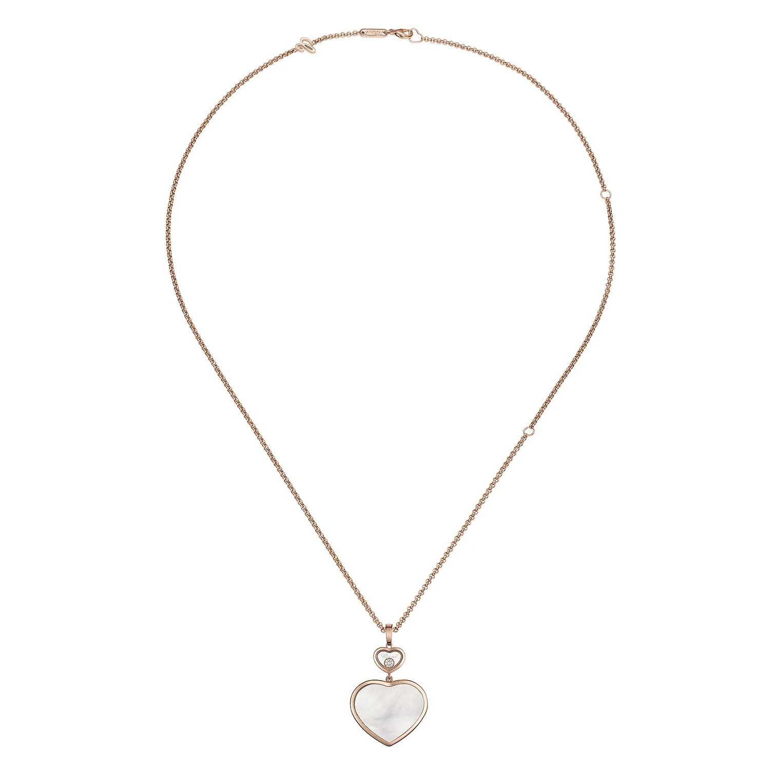 18ct Rose Gold Happy Hearts Mother of Pearl Pendant - Image 5