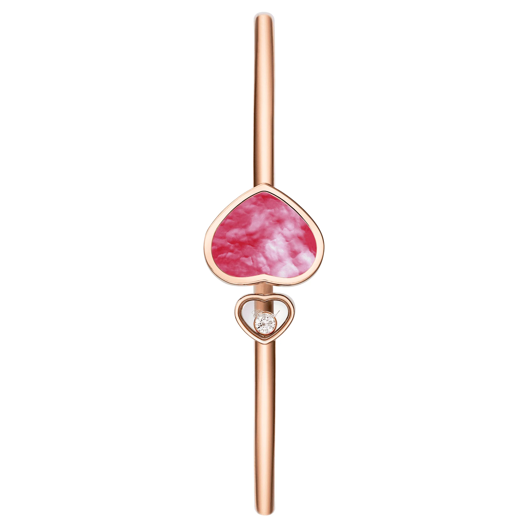 18ct Rose Gold Happy Hearts Natalia Vodianova's "Naked Heart Foundation" Pink Mother Of Pearl & Diamond Bangle - Image 2