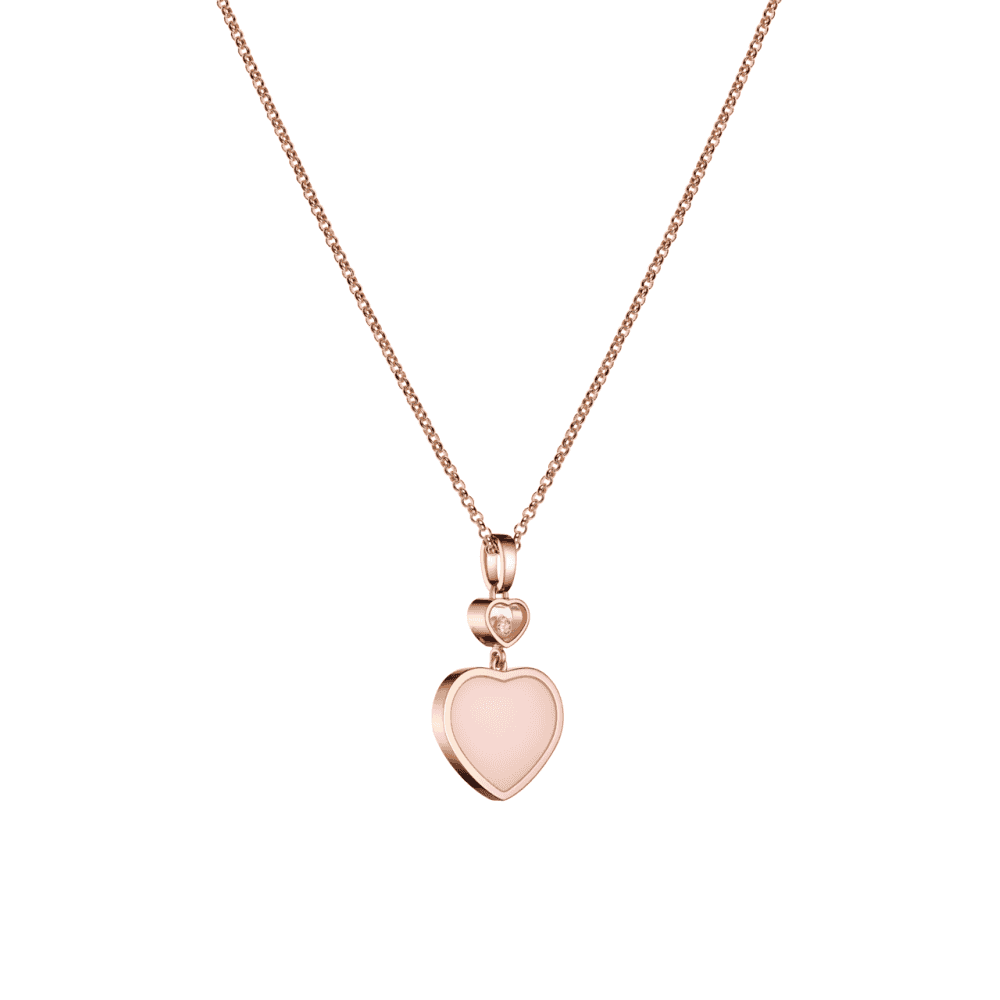 18ct Rose Gold Happy Hearts Pink Opal & Diamond Pendant - Image 5