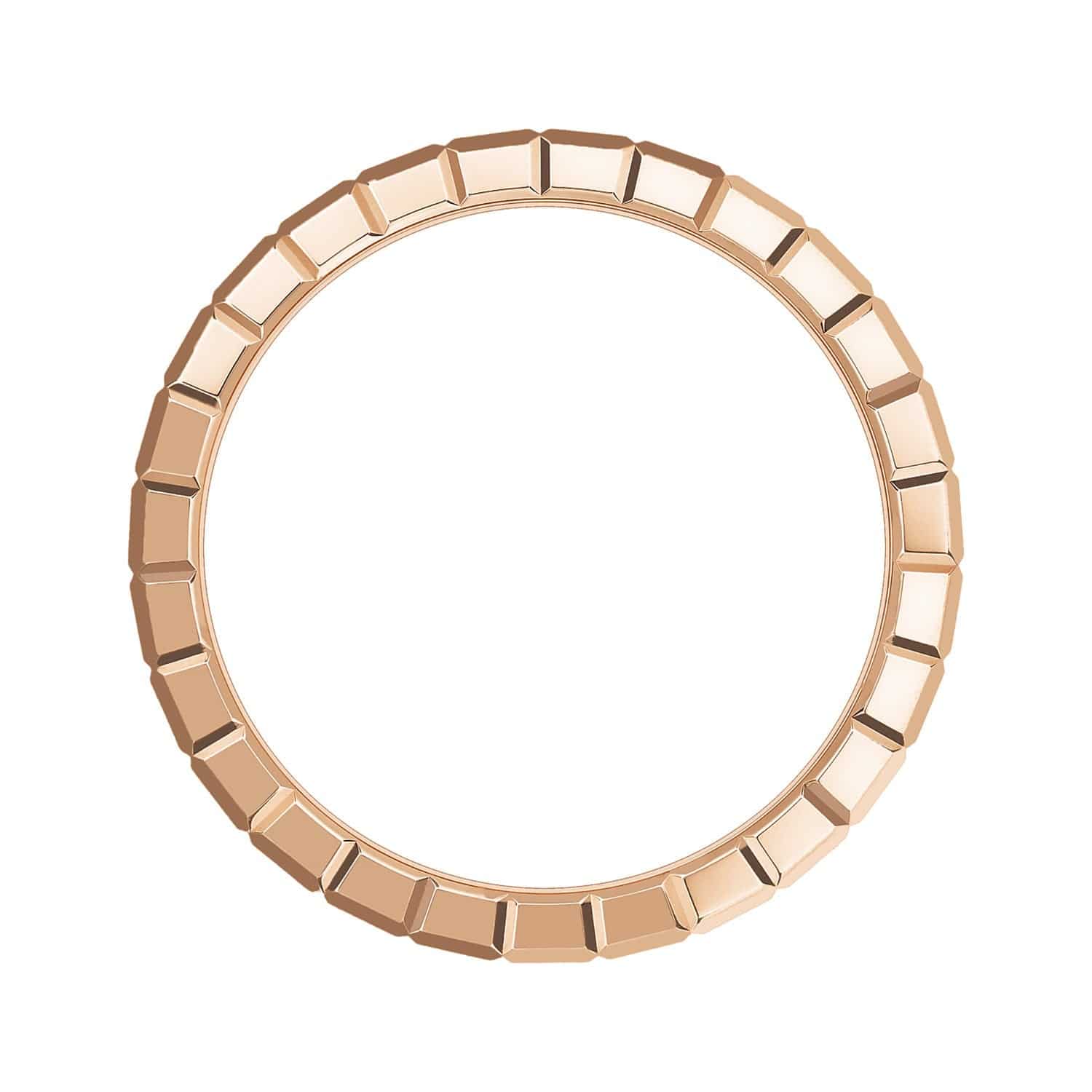 18ct Rose Gold Ice Cube 3 Row Diamond Set Ring - Image 4