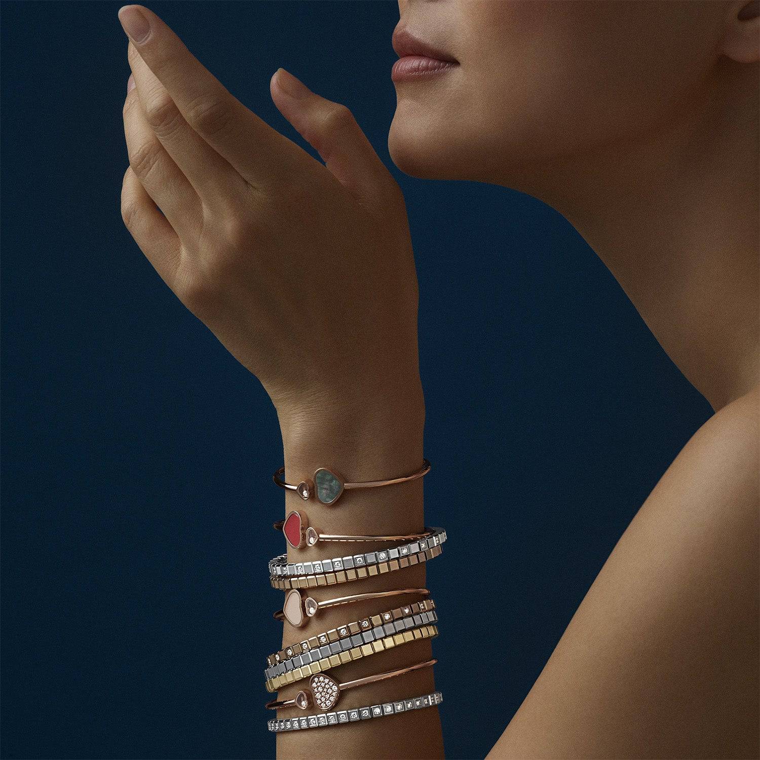 18ct Rose Gold Ice Cube Bangle Chopard - Image 2