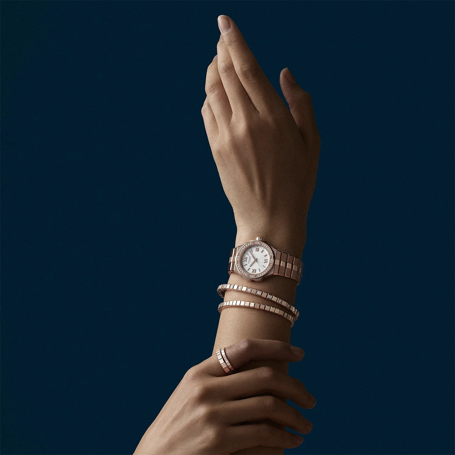 18ct Rose Gold Ice Cube Bangle Chopard - Image 6
