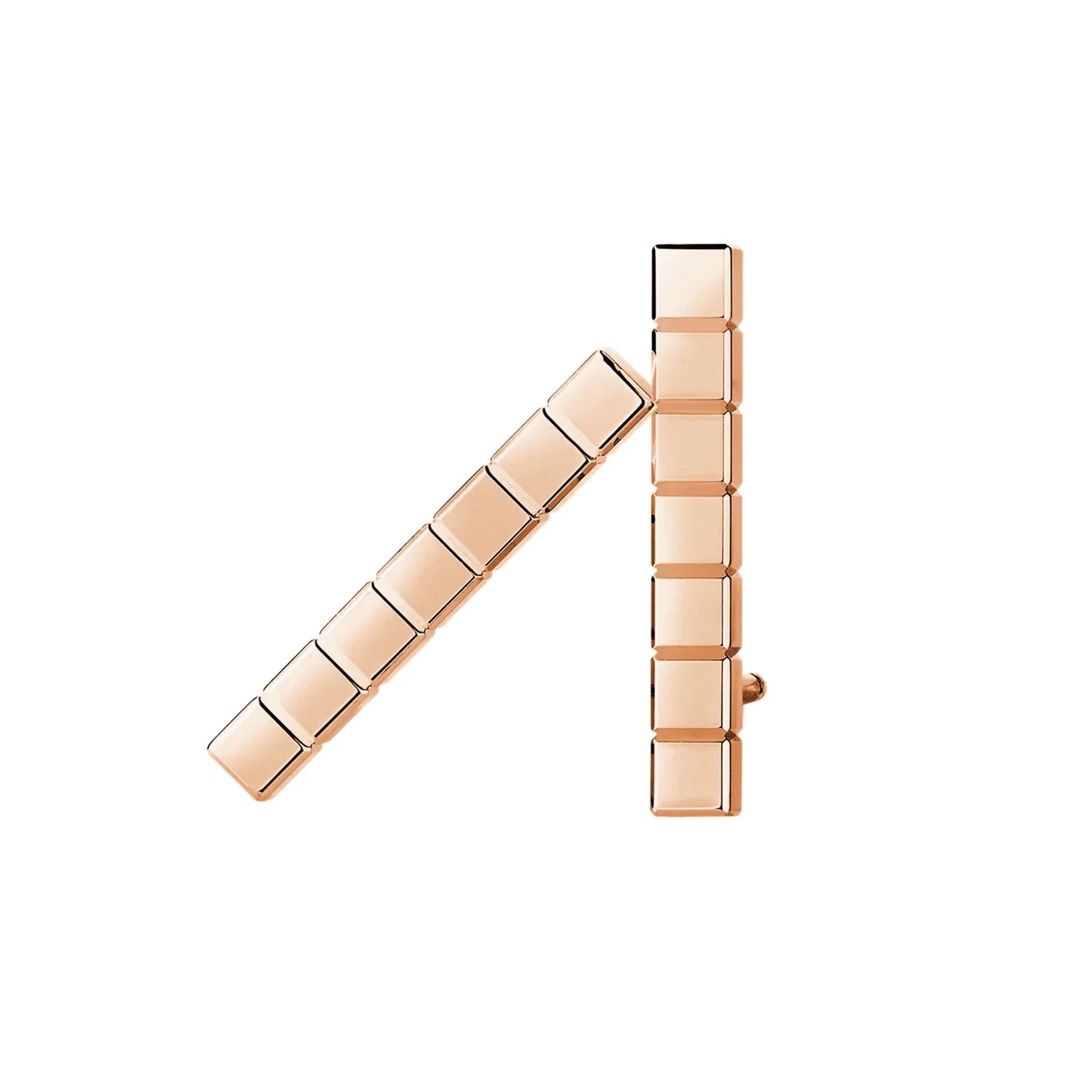 18ct Rose Gold Ice Cube Bar Earrings - Image 3