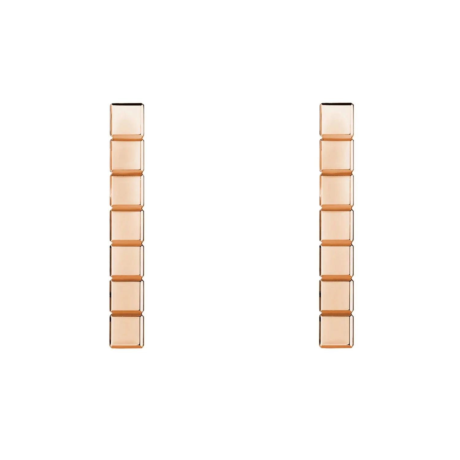 18ct Rose Gold Ice Cube Bar Earrings - Image 4