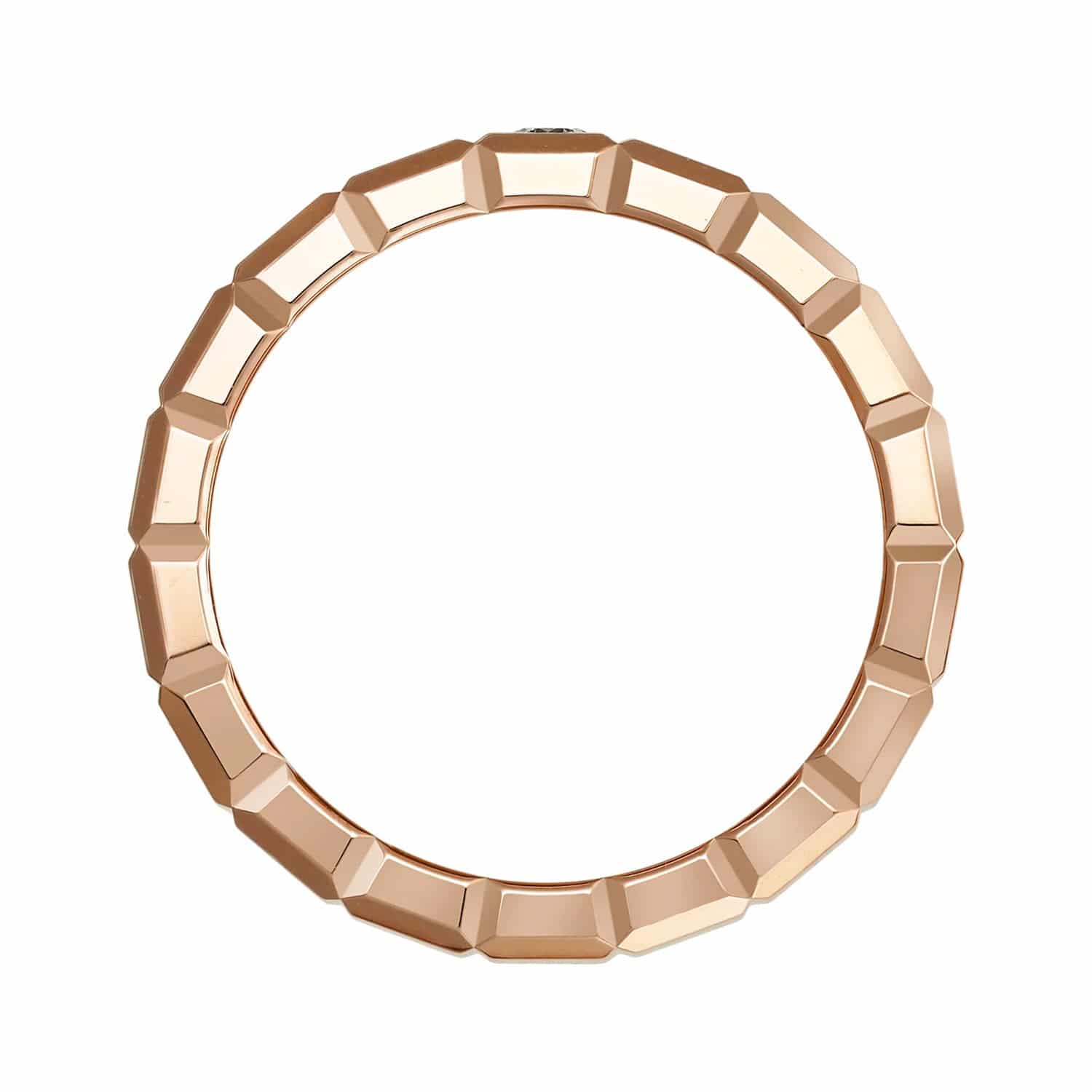 18ct Rose Gold Ice Cube Single Diamond Set Ring - Image 4
