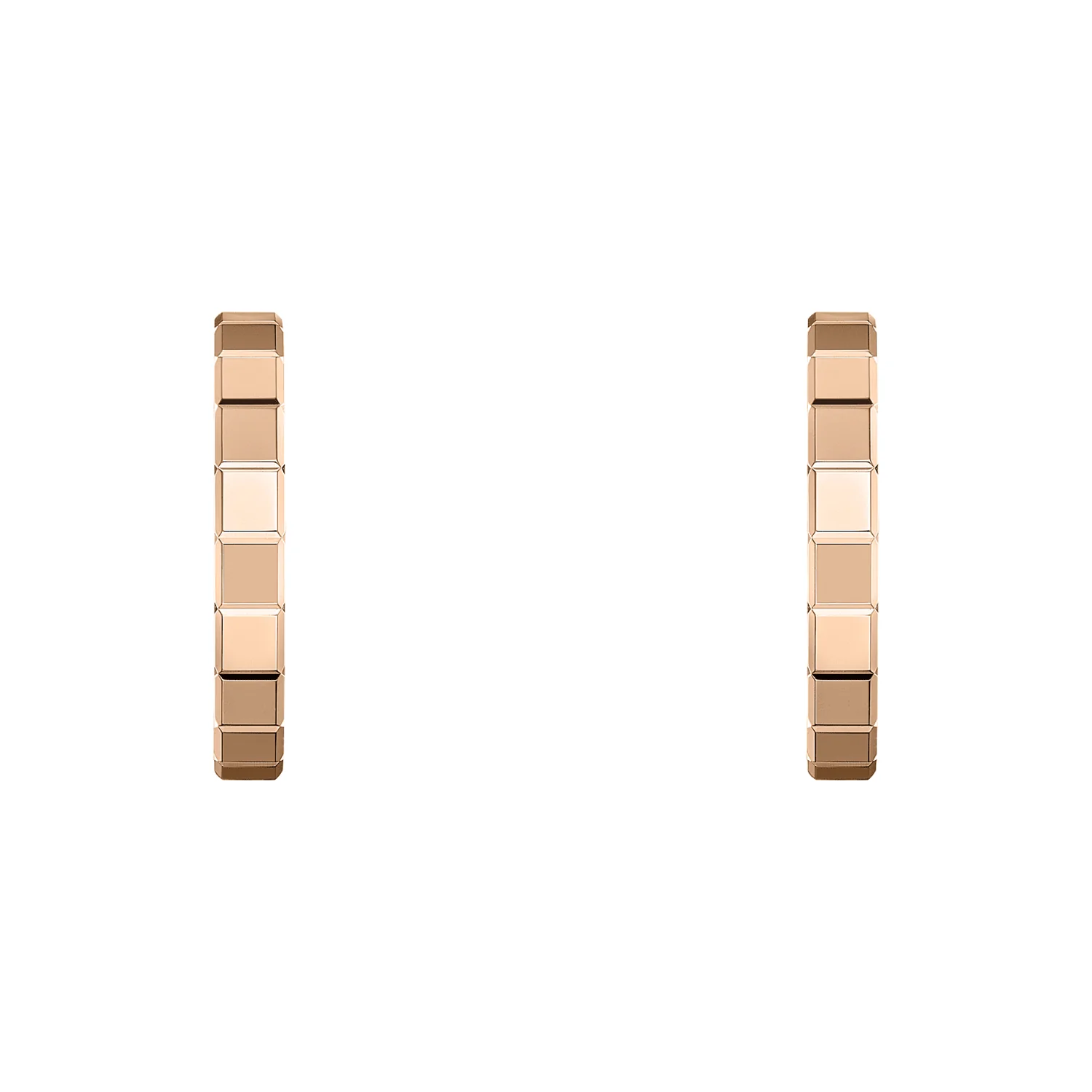 18ct Rose Gold Ice Cube Hoop Earrings - Image 4