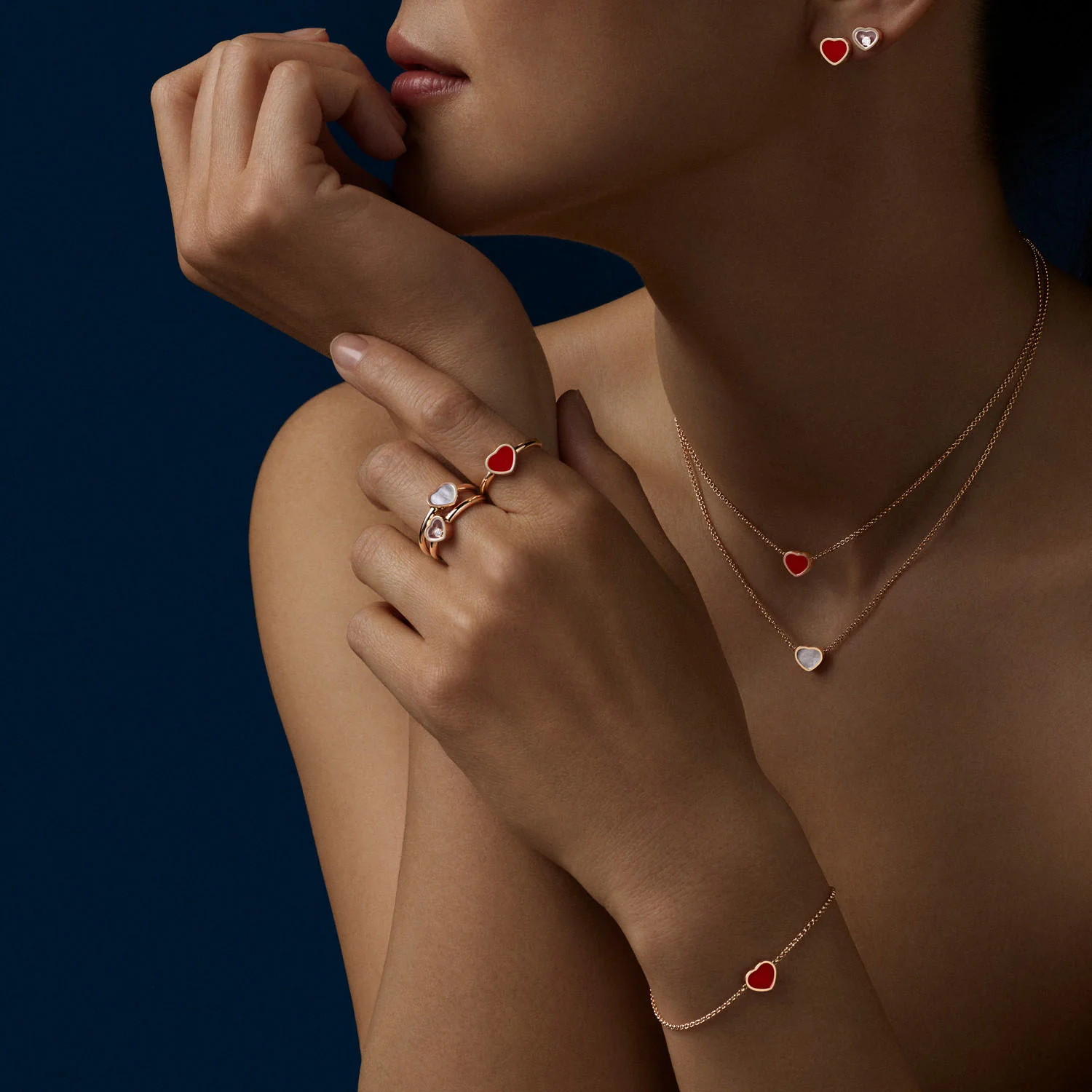18ct Rose Gold My Happy Hearts Carnelian Ring - Image 2