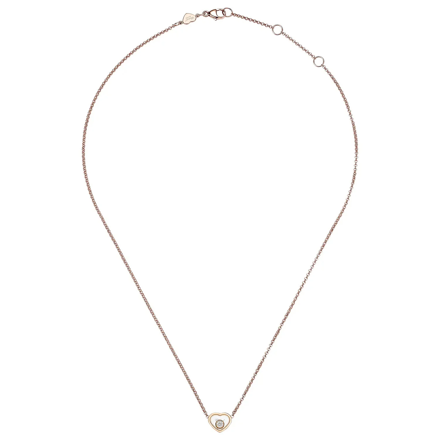 18ct Rose Gold My Happy Hearts Diamond Pendant - Image 4