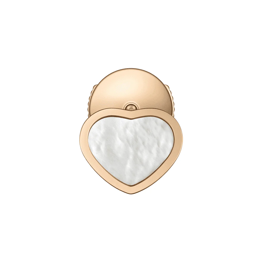 18ct Rose Gold My Happy Hearts Mother Of Pearl Single Stud Earring - Image 2