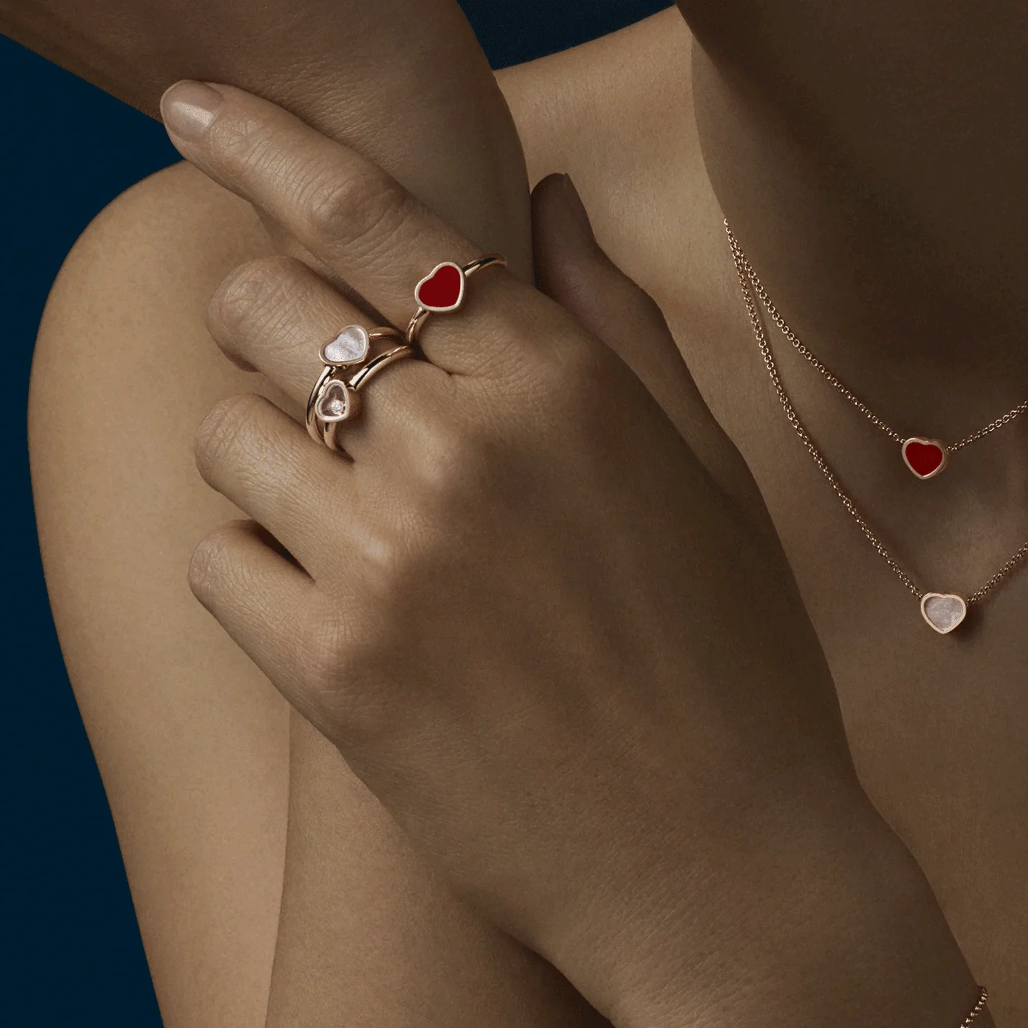 18ct Rose Gold My Happy Hearts With Carnelian Pendant - Image 2