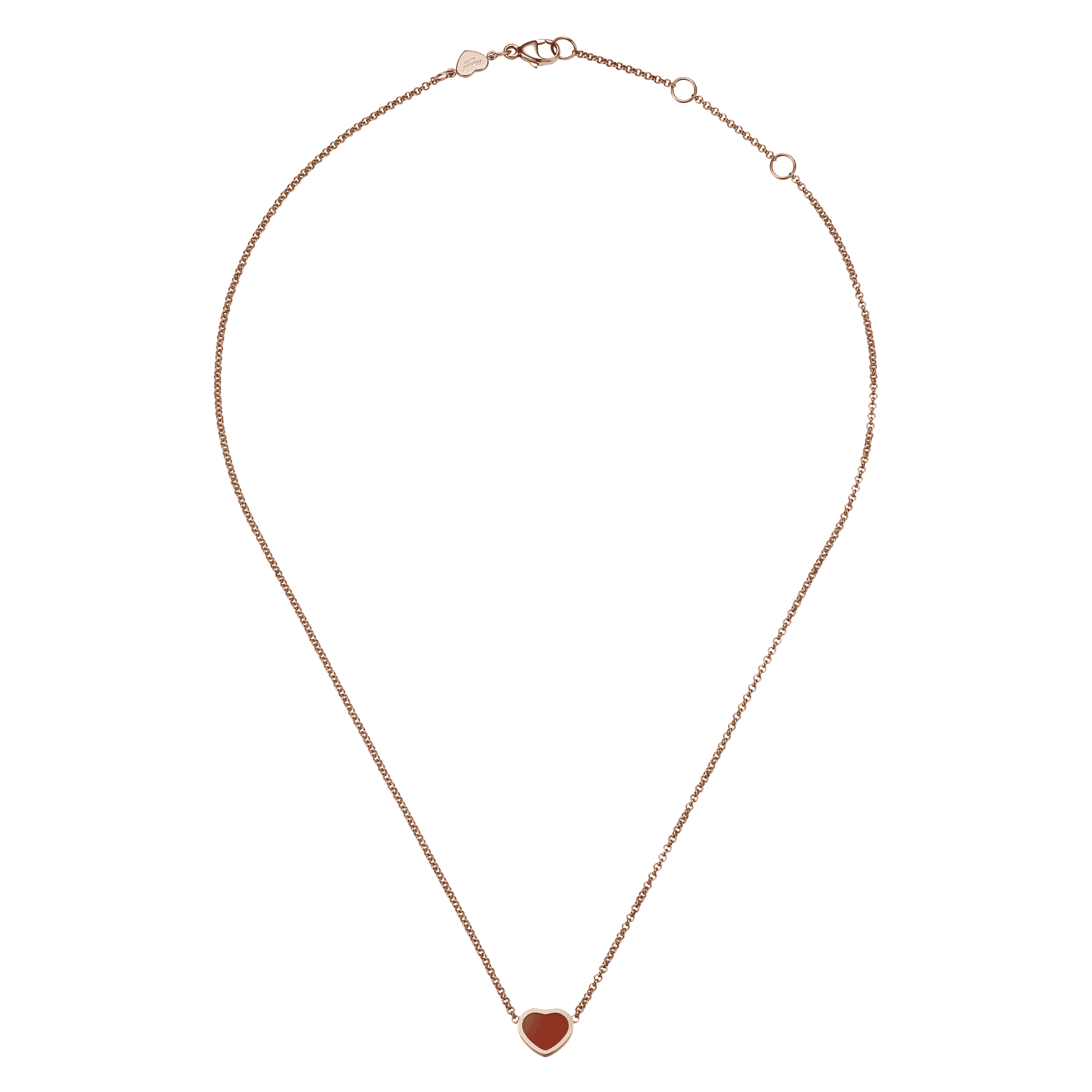 18ct Rose Gold My Happy Hearts With Carnelian Pendant - Image 5
