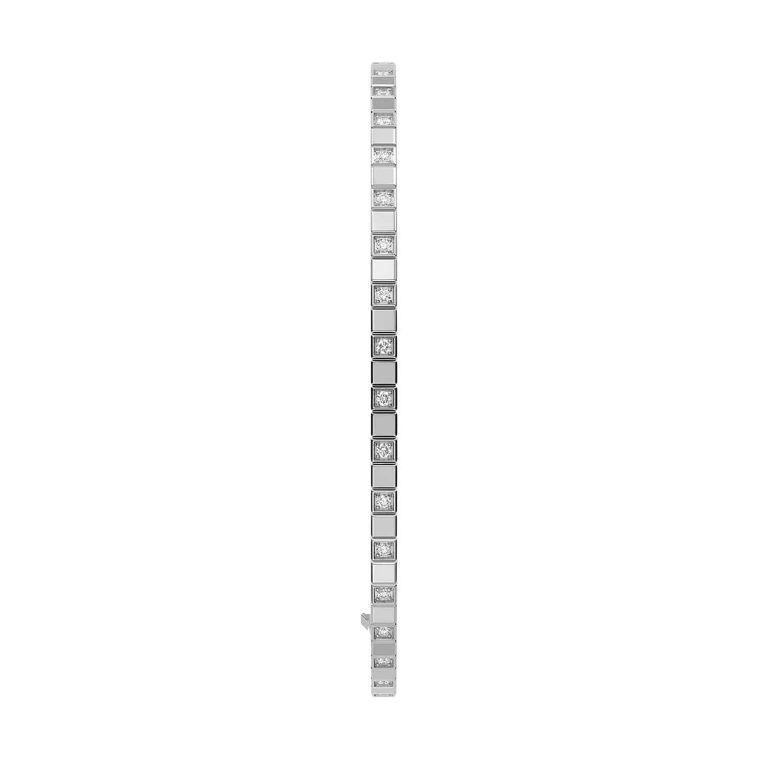 18ct White Gold Ice Cube Diamond Set Bangle - Image 3