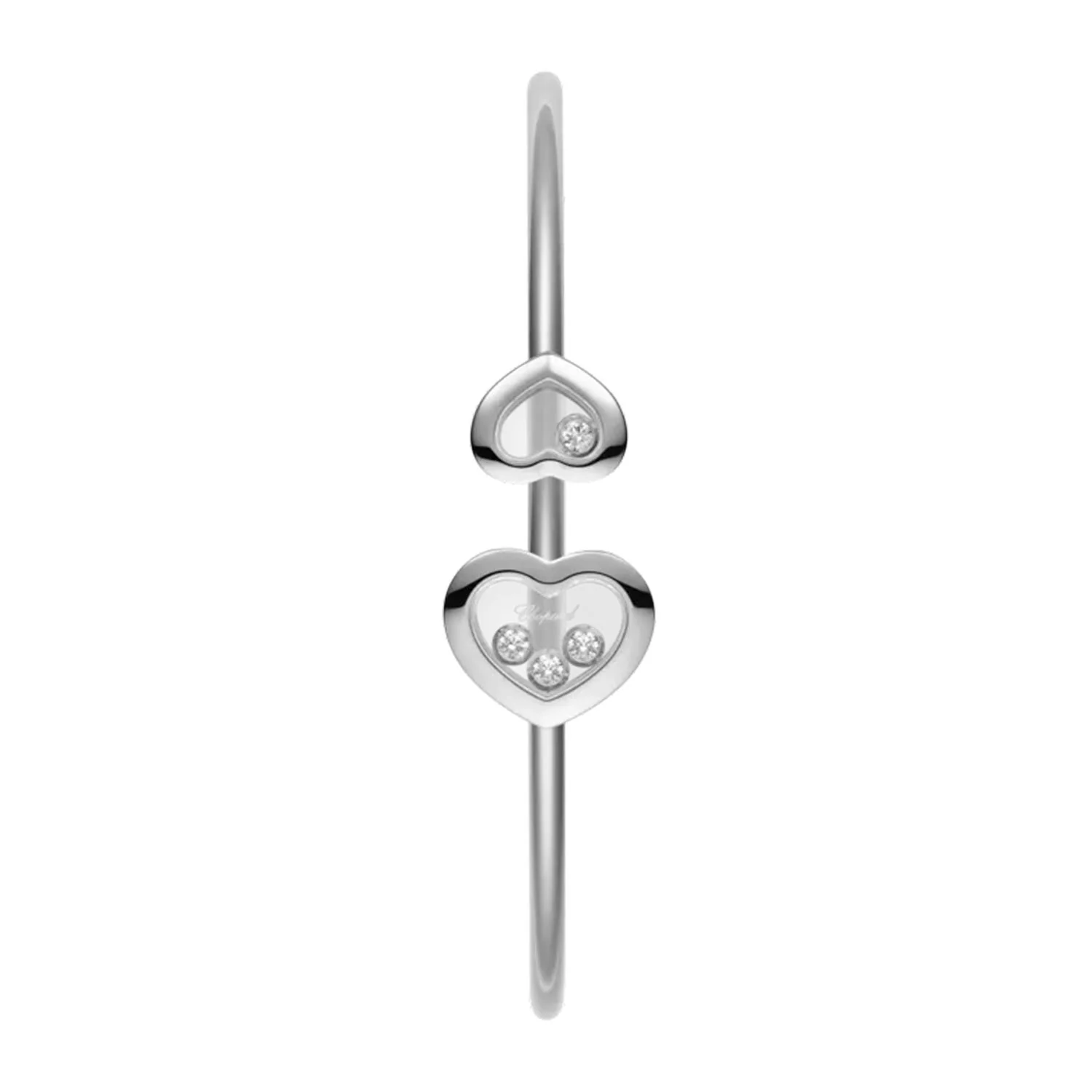 18ct White Gold Happy Diamonds Icon Bangle - Image 2